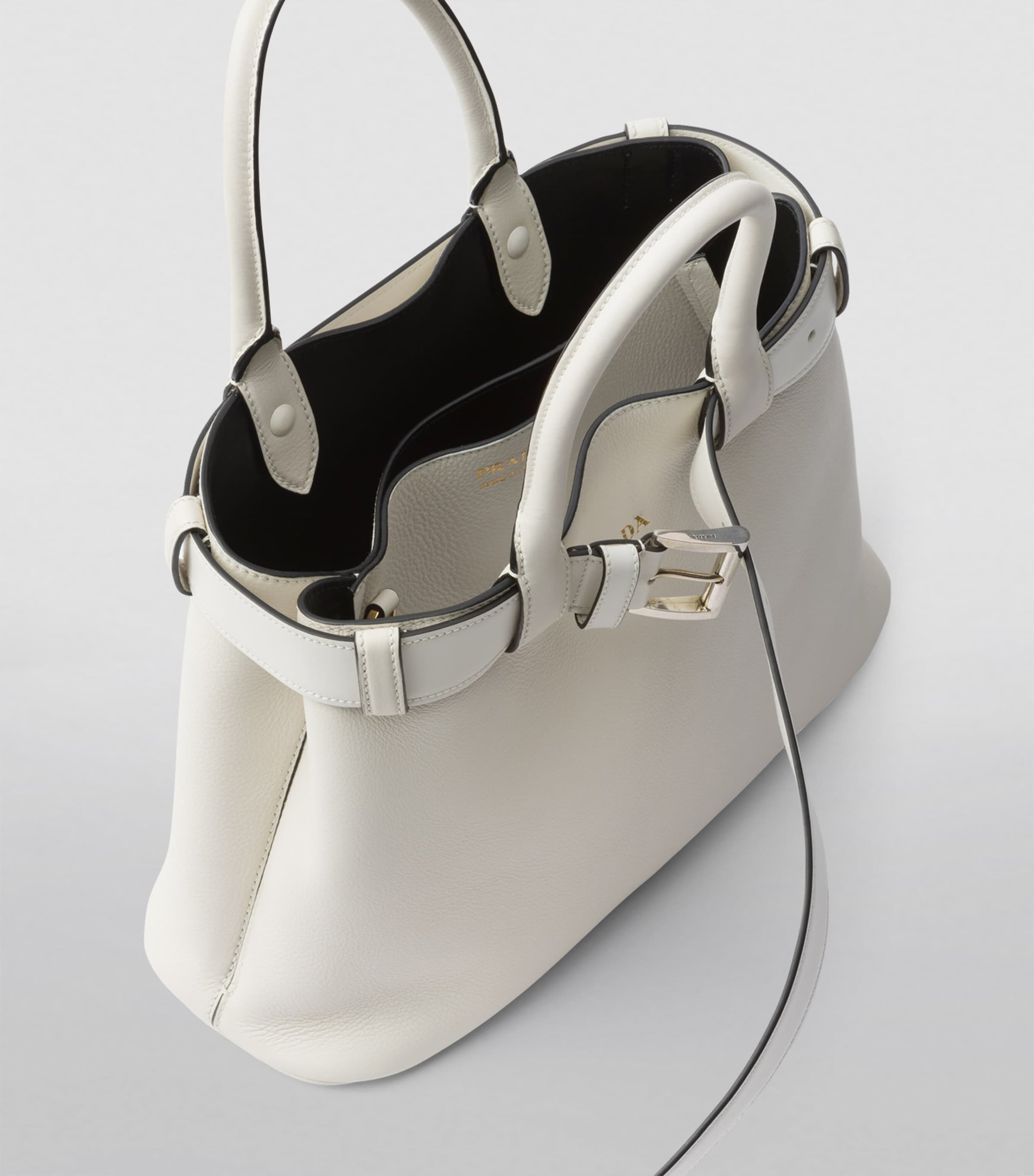 Medium Leather Buckle Tote Bag F0G3Z Image 4