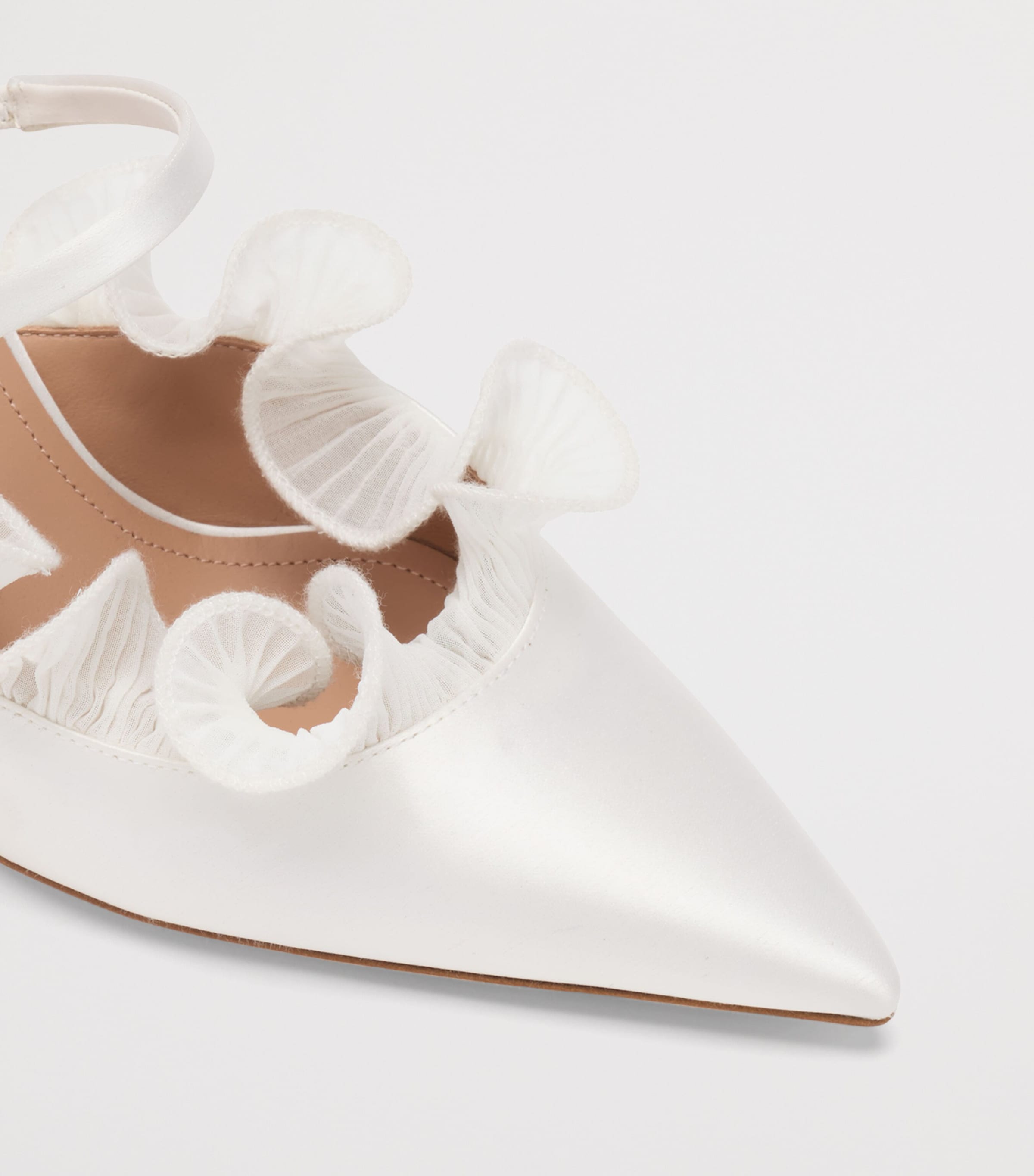 Malone Souliers Satin Cecile Heeled Mules 70 White Image 5