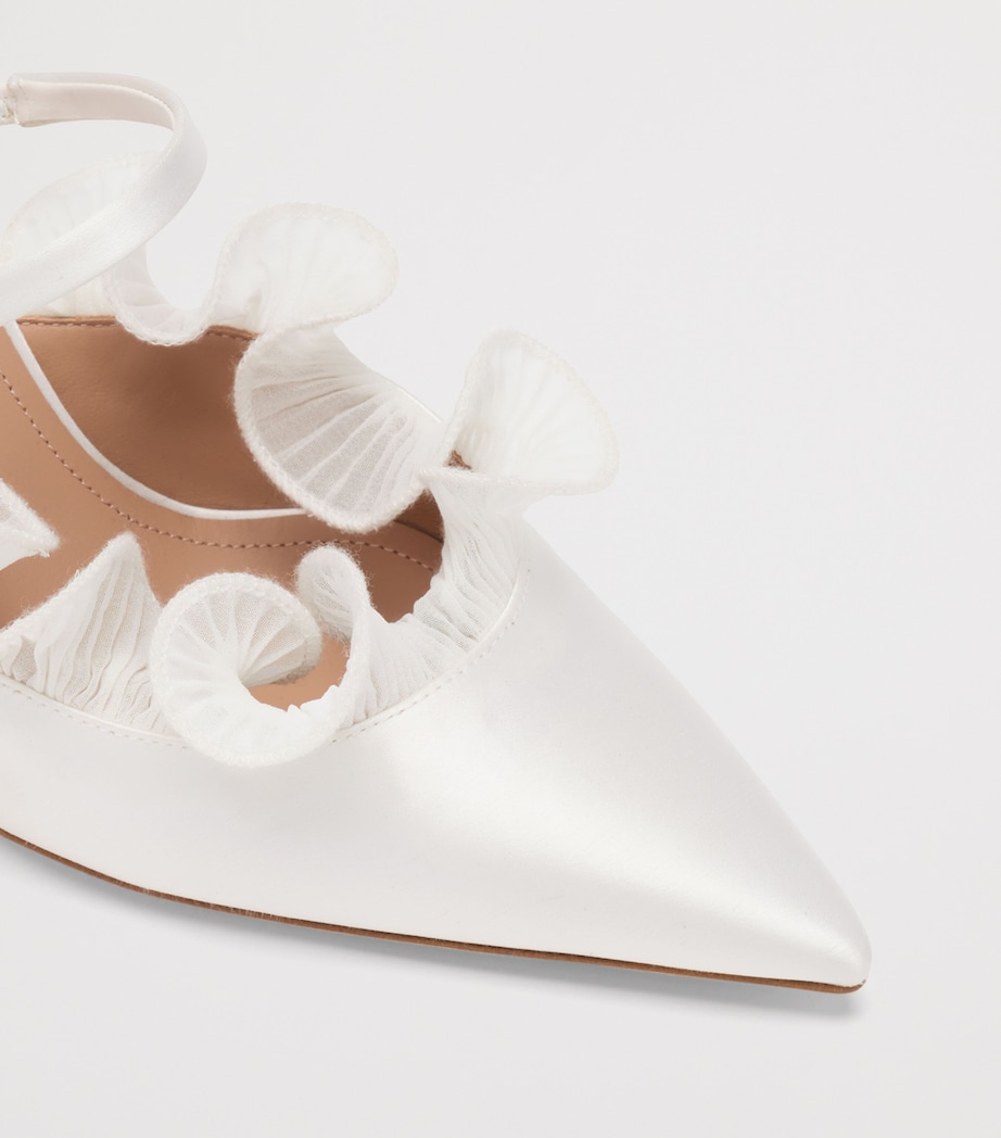 Malone Souliers Satin Cecile Heeled Mules 70 White Image 5