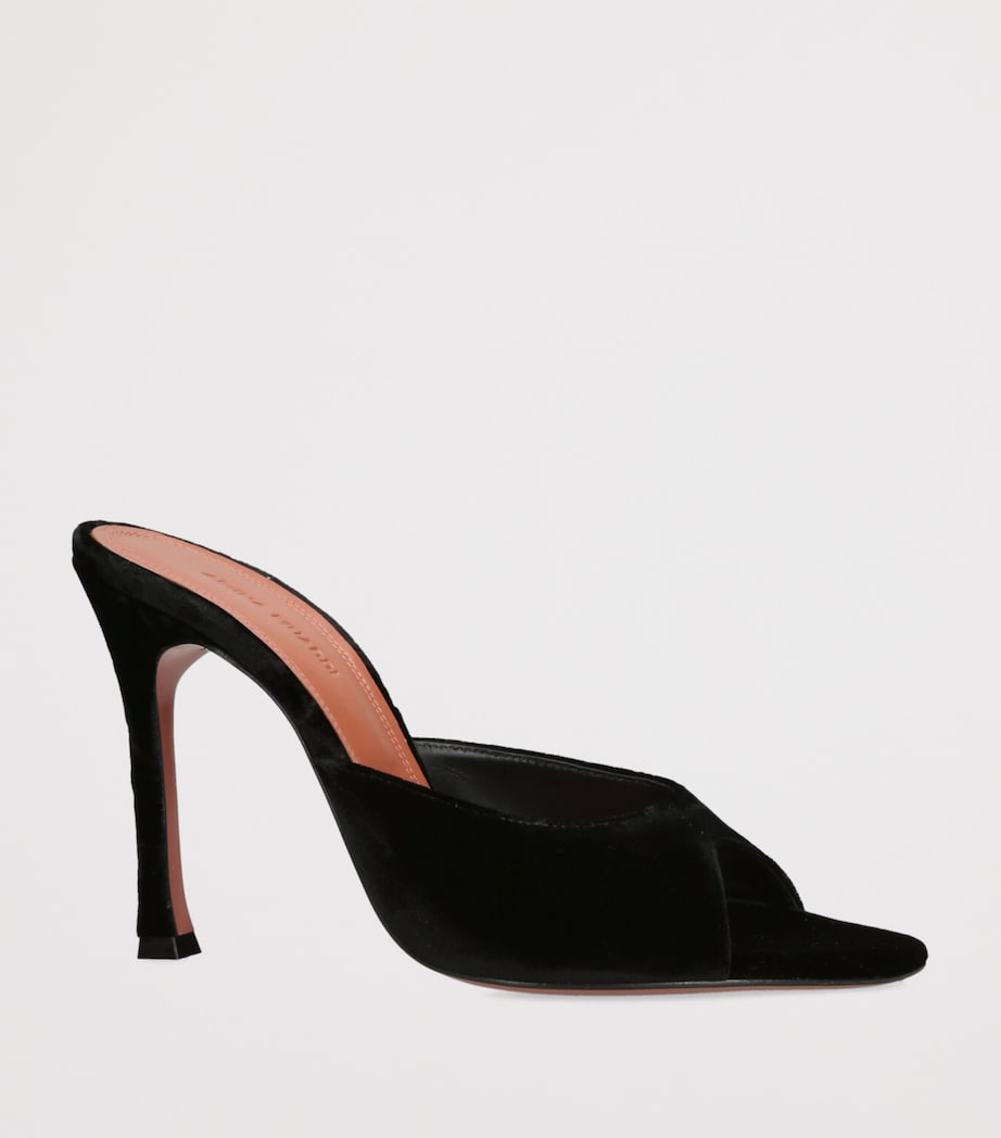 Velvet Alexa Heeled Mules 105 BLACK Image 3