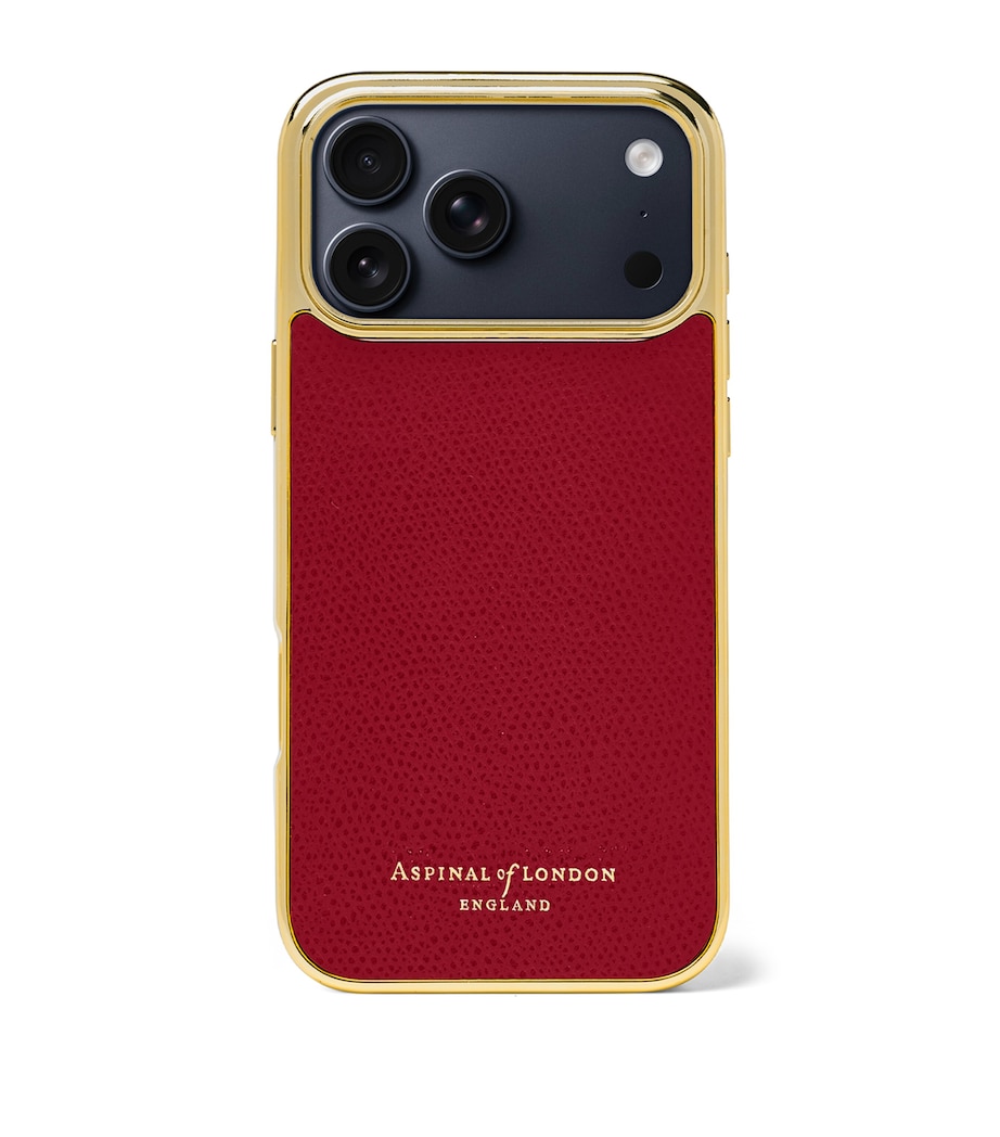 Aspinal Of London Leather iPhone 17 Pro Max Case Cherry Image 1