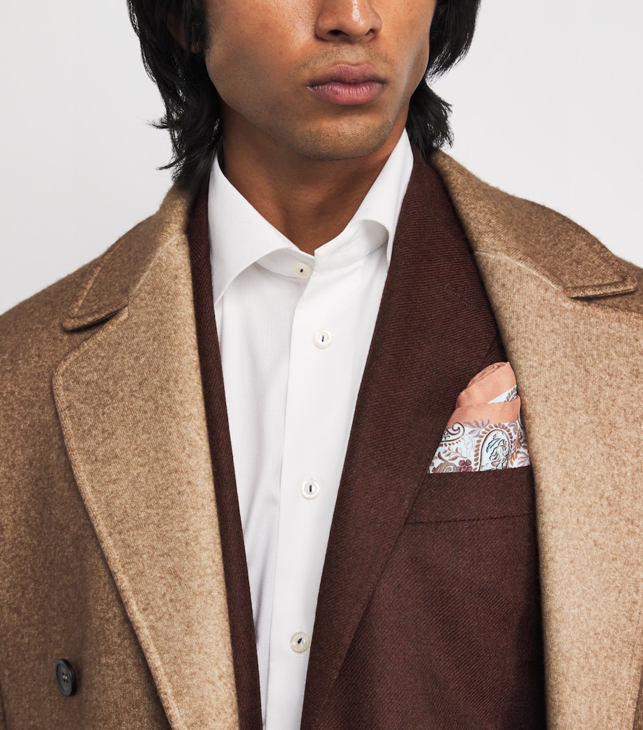 Silk Paisley Pocket Square ORANGE Image 3