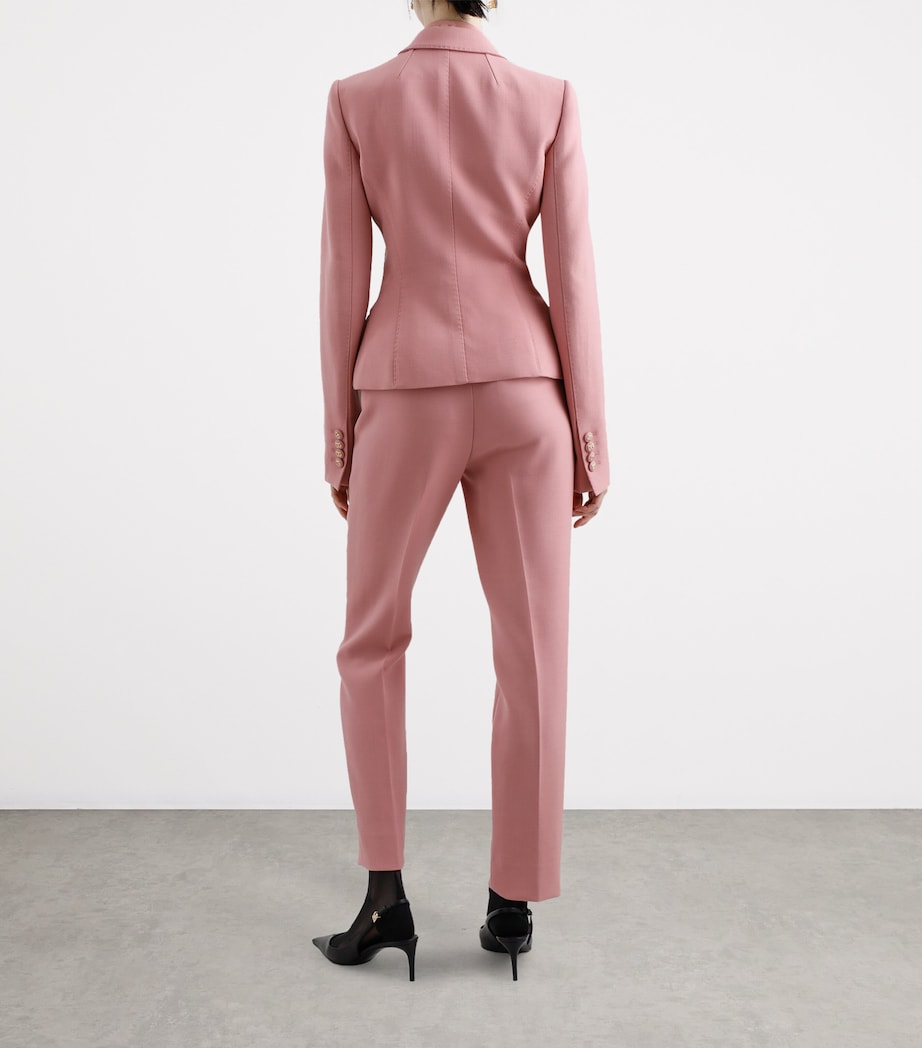 Virgin Wool Crepe Dolce Blazer F0473-POWDER PINK Image 3