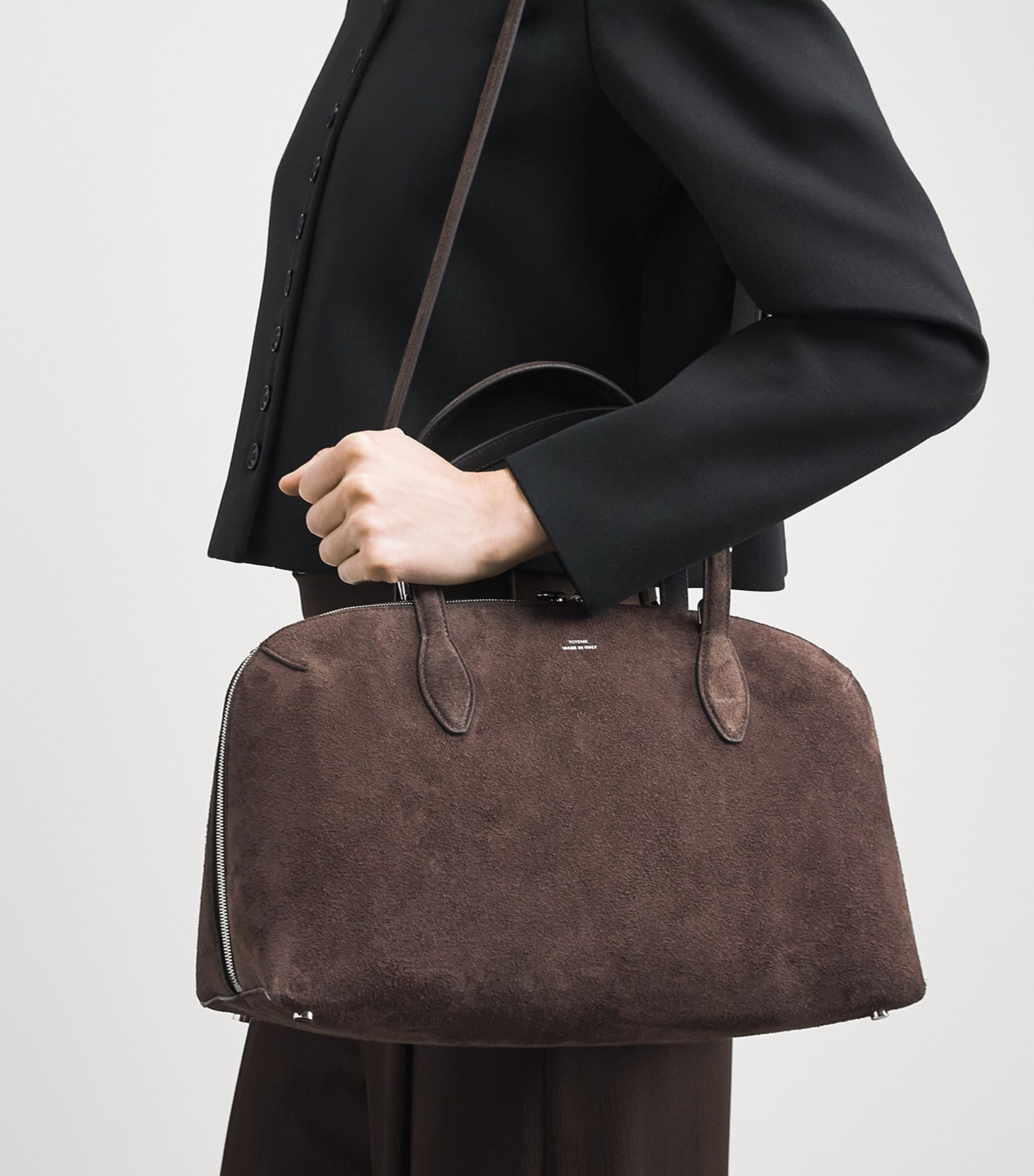 Toteme Womens Medium Suede Day Shoulder Bag Brown Image 2