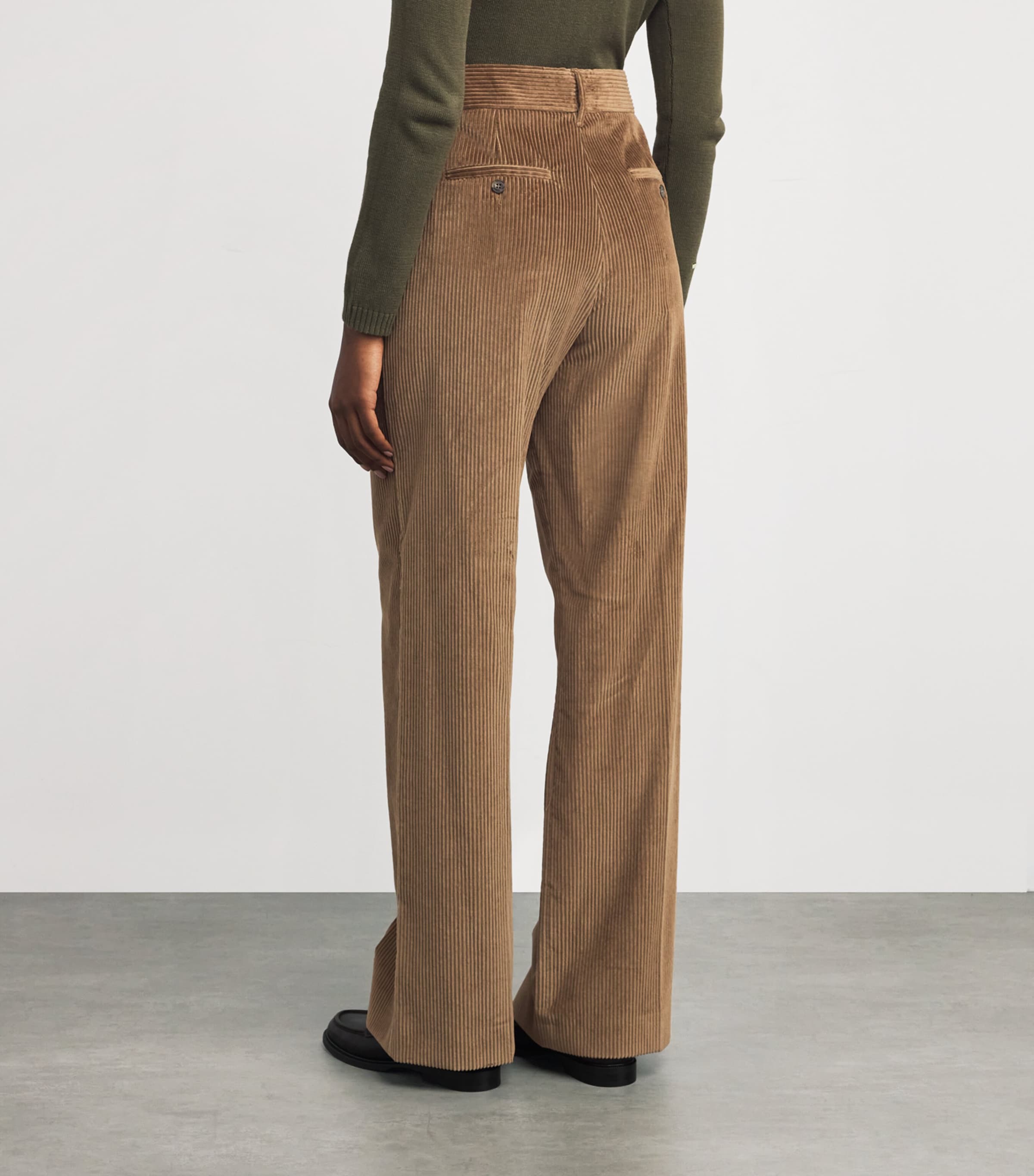 Corduroy Straight Trousers HAZELNUT BROWN Image 4