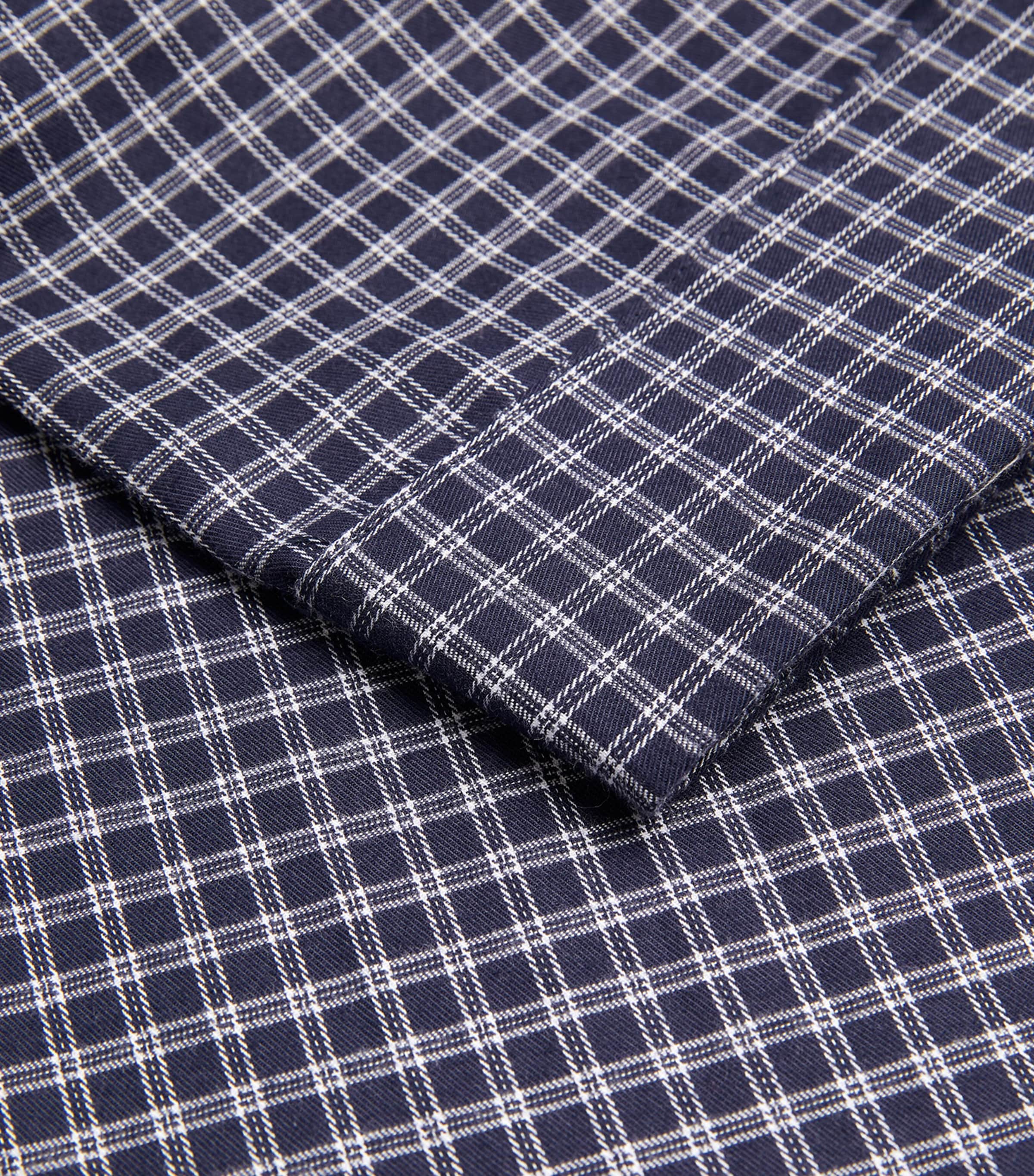 Brushed Cotton Check Pyjama Set NAVY Image 5