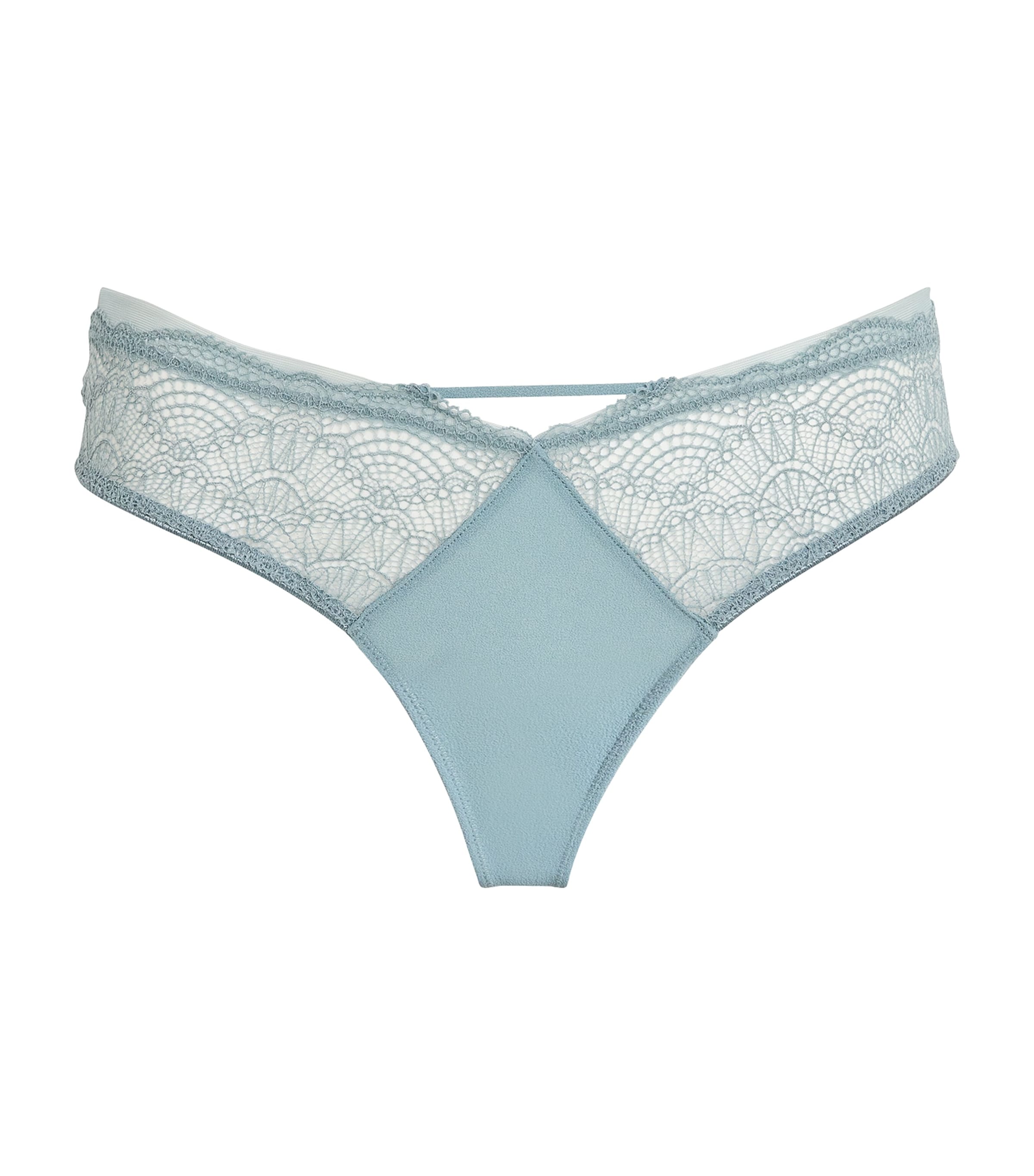 Calvin Klein Satin-Lace Thong | Women Clothing | Lingerie & Hosiery | Thongs | Designers | Calvin Klein