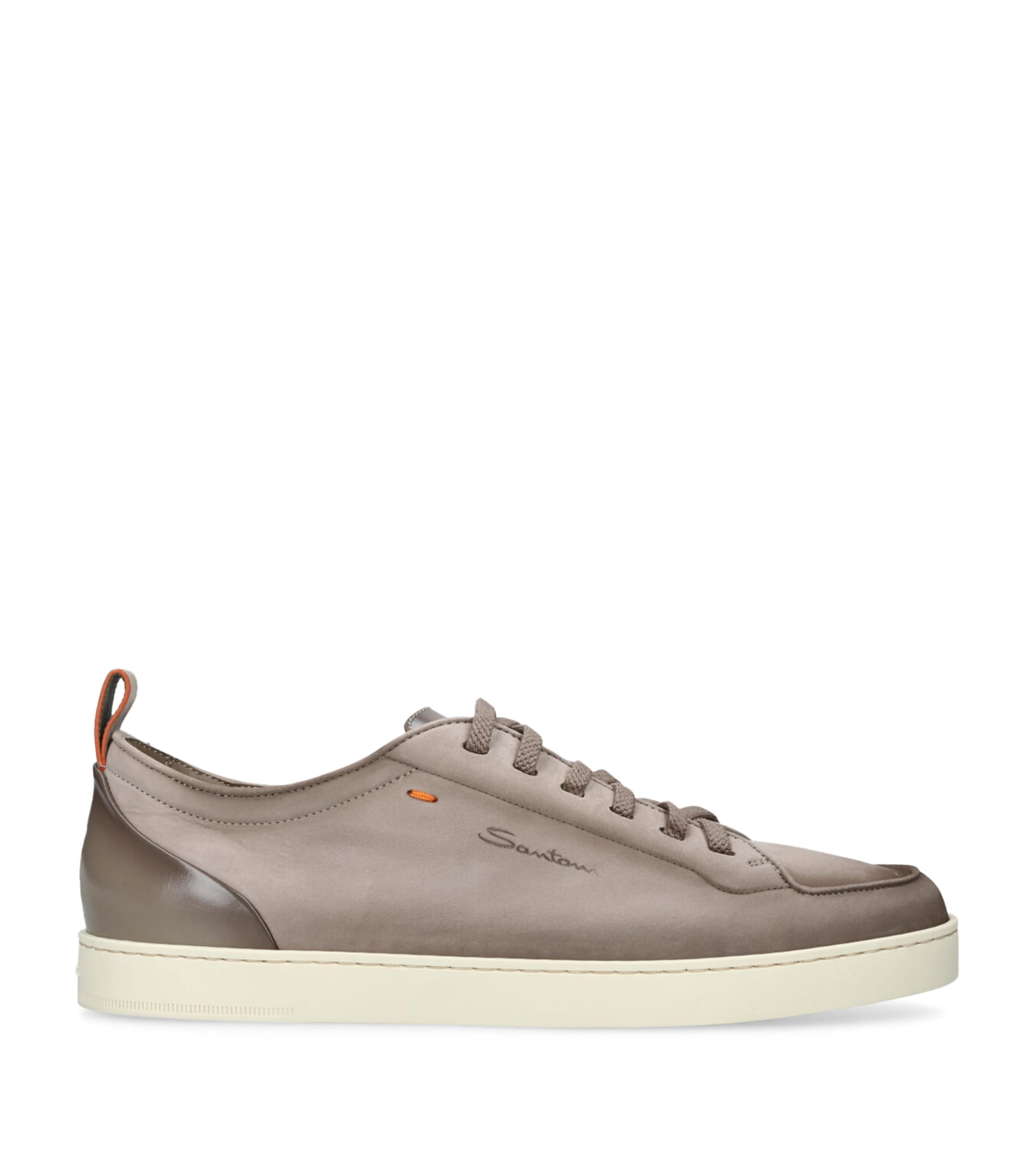 Santoni Leather Montecarlo Sneakers Taupe Image 1