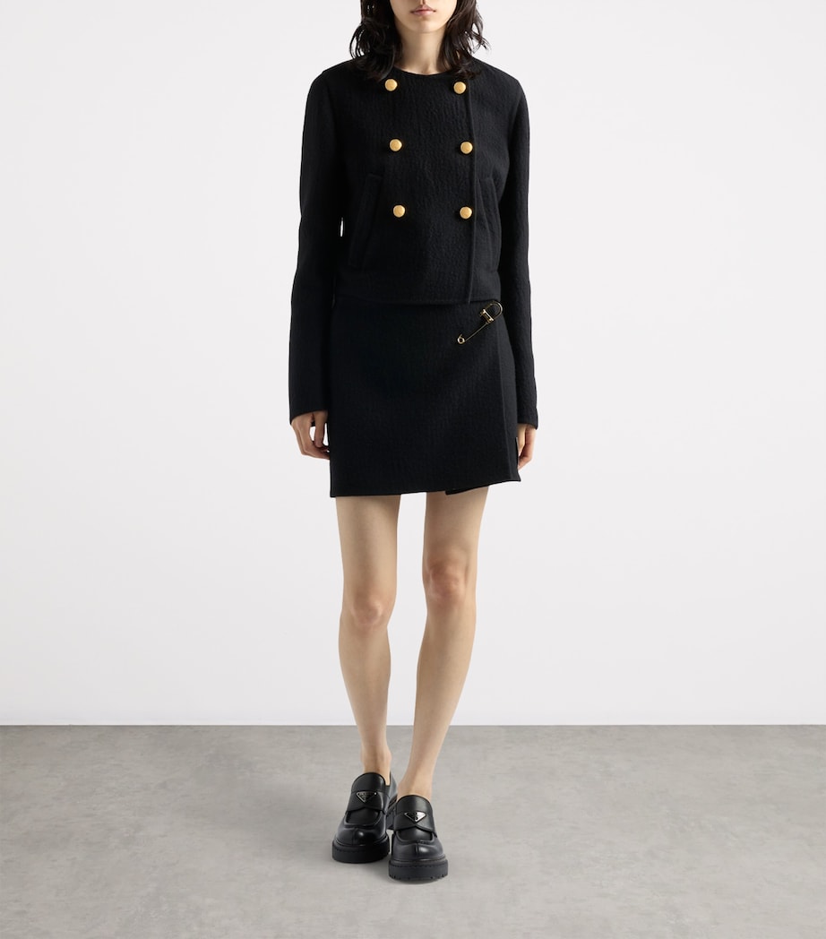 Wool-Blend Double-Breasted Jacket F0002 Image 2