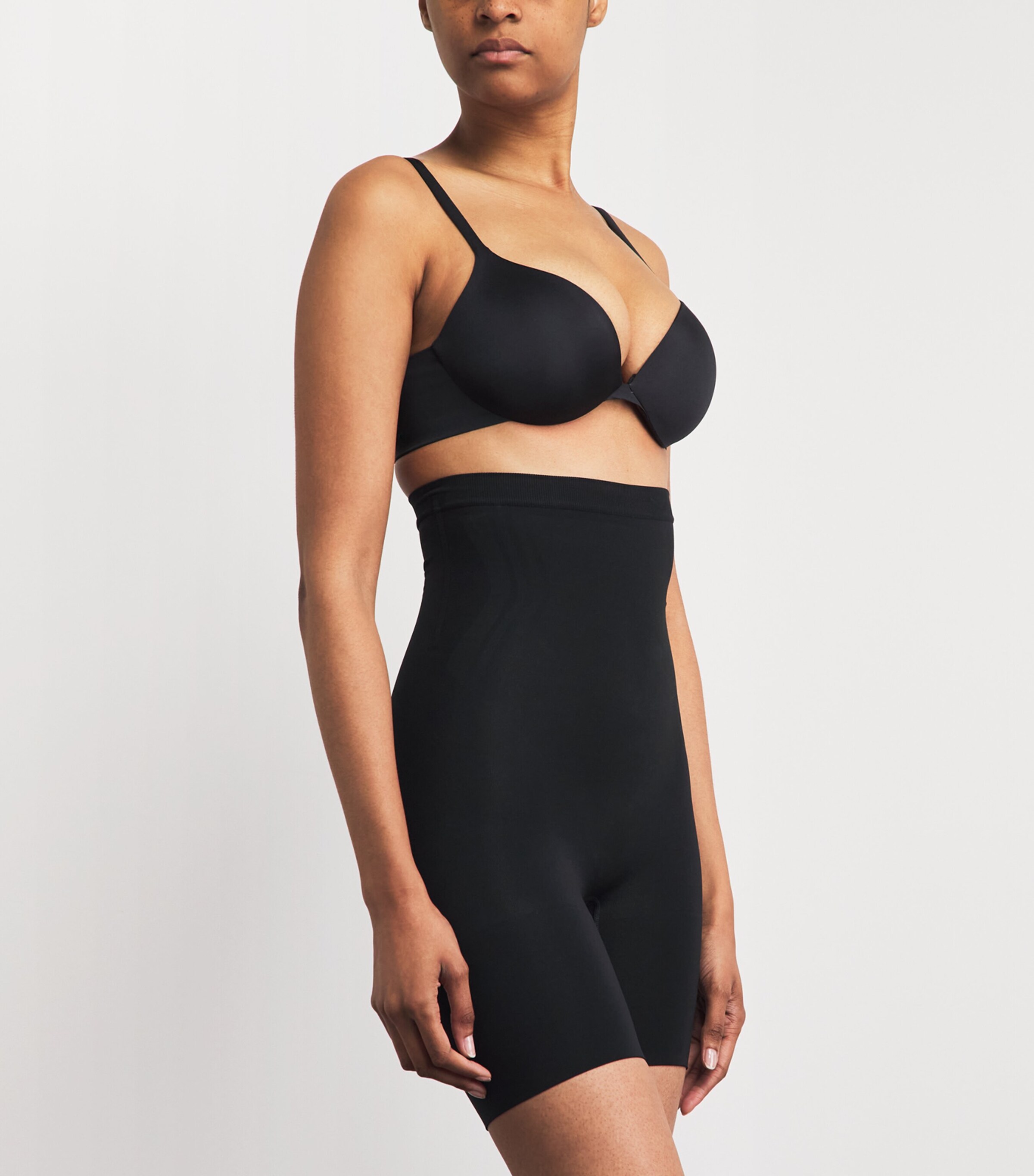SPANX Womens SPANXsculpt GoFigure High-Waist Mid-Thigh Shorts Very Black Image 2