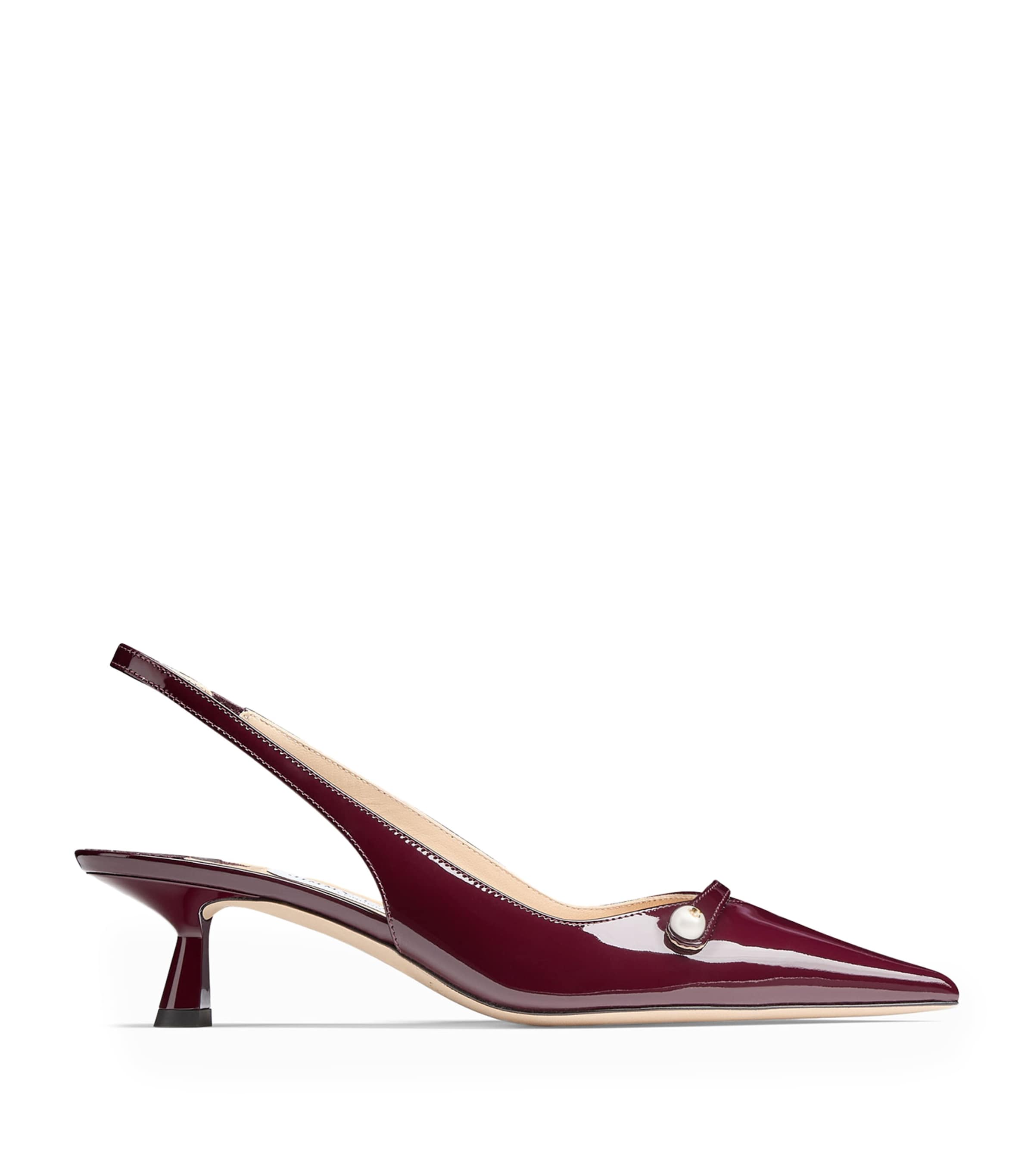 Jimmy Choo Amita 45 Leather Slingback Pumps In Red