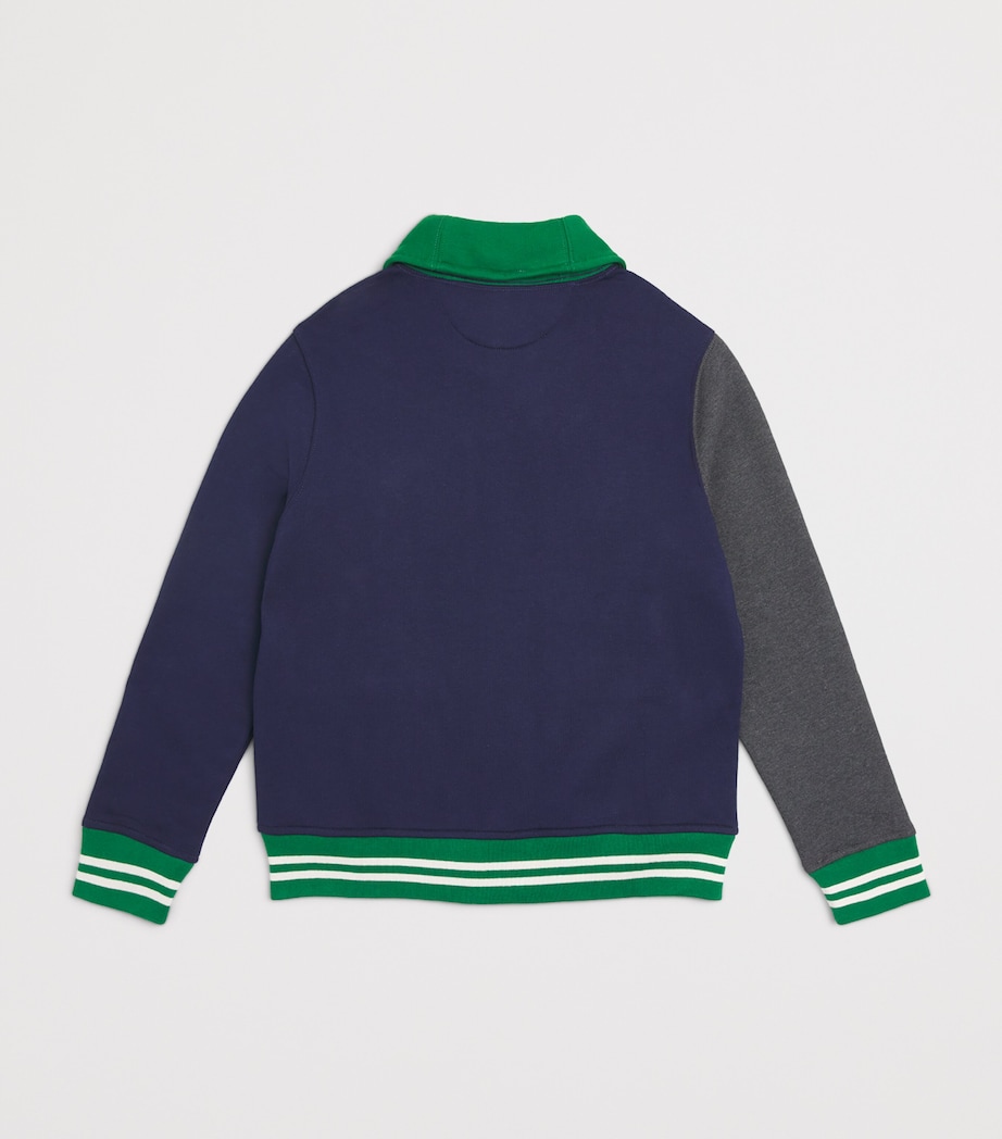 Cotton-Blend Varsity Cardigan (6-14 Years) GREY MU Image 2