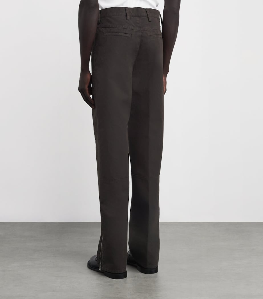 Cotton Zip-Detail trousers BROWN Image 4