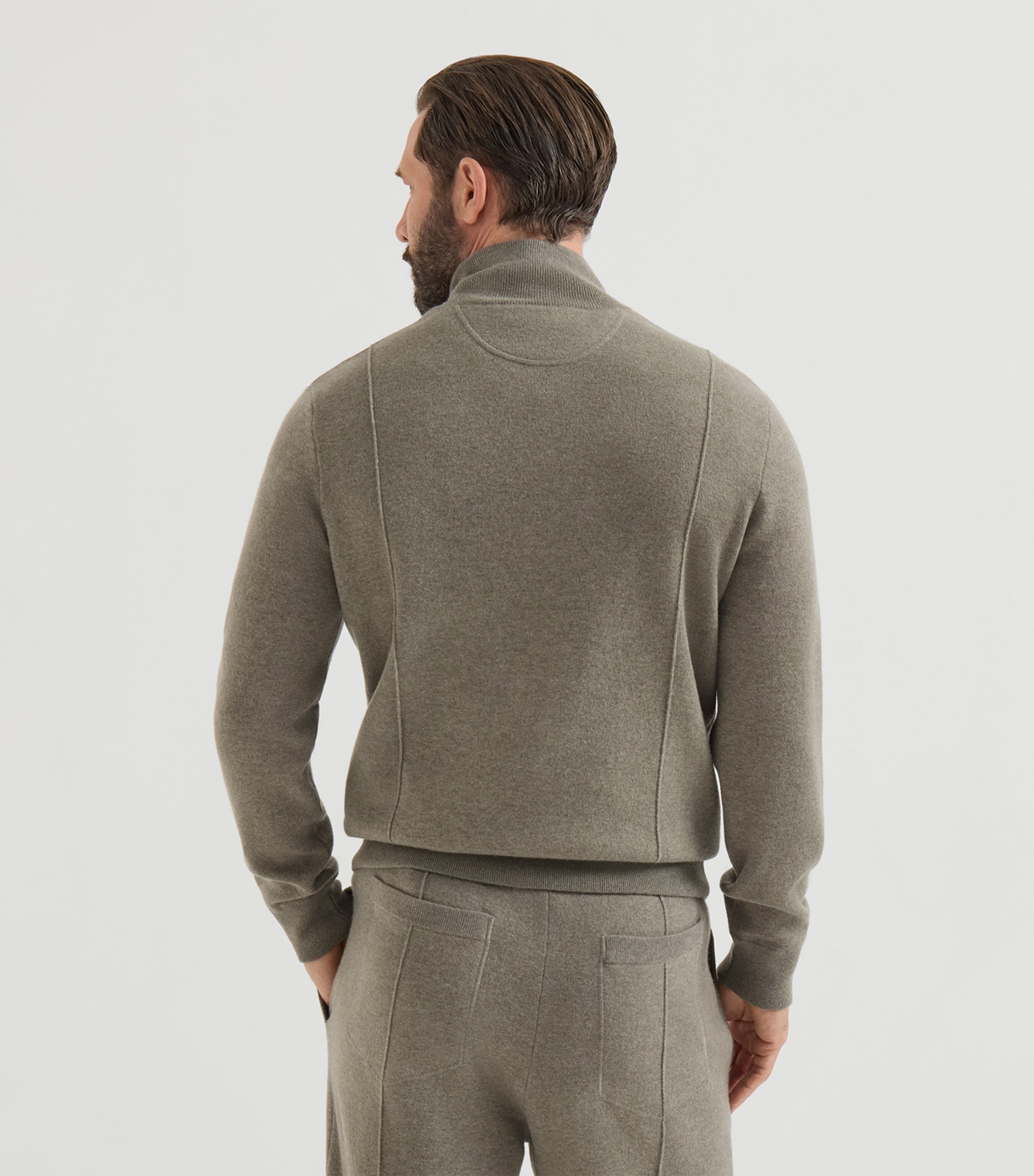 Brunello Cucinelli Mens Cashmere-Blend Zip-Up Cardigan Image 3