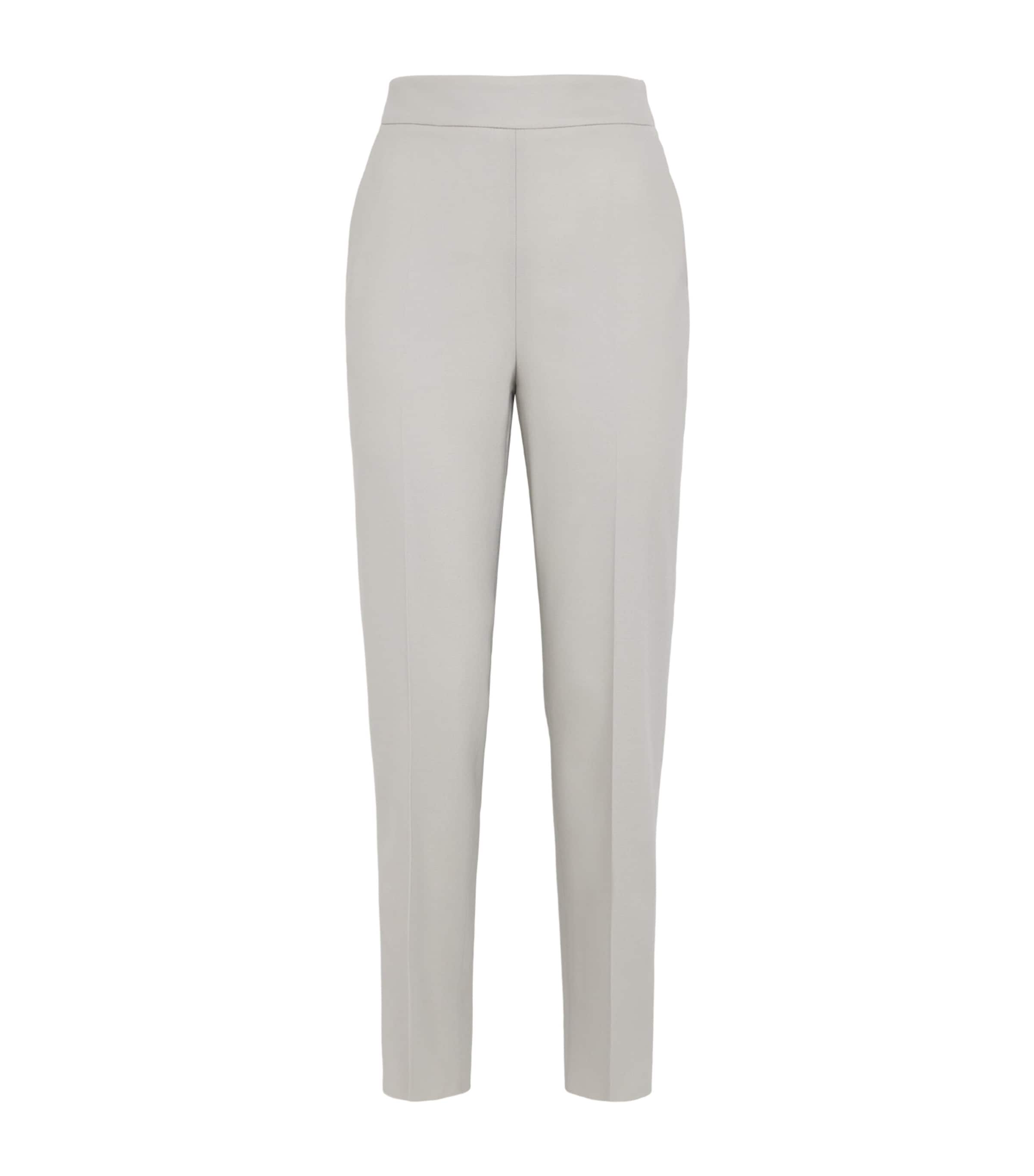 Agnona Womens Wide-Leg Tailored Trousers Light Grey Sage Grey Image 1