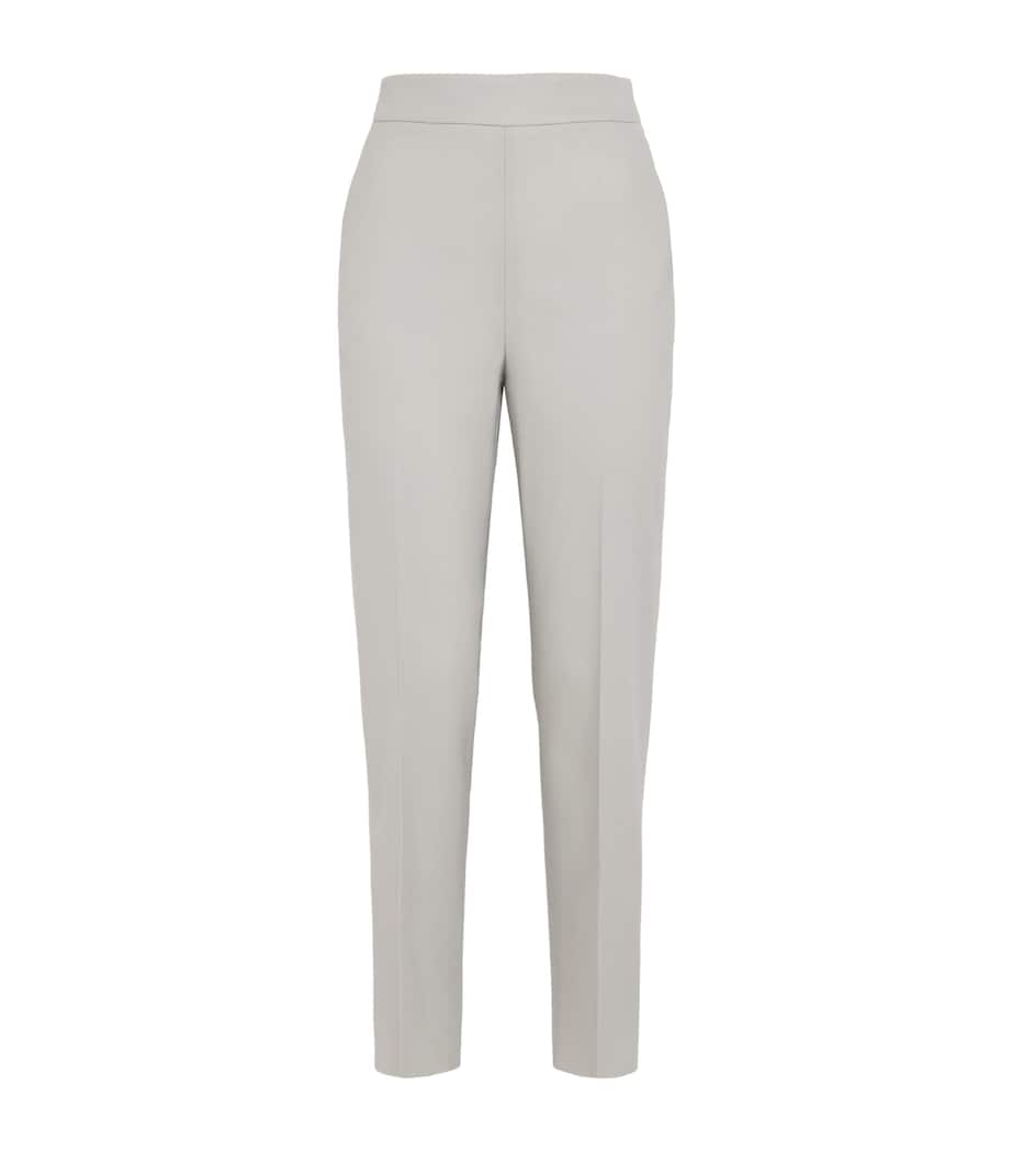 Agnona Womens Wide-Leg Tailored Trousers Light Grey Sage Grey Image 1