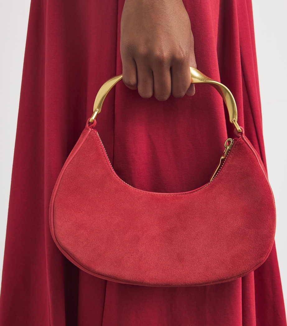 Suede Nixi Top-Handle Bag CRIMSON Image 2