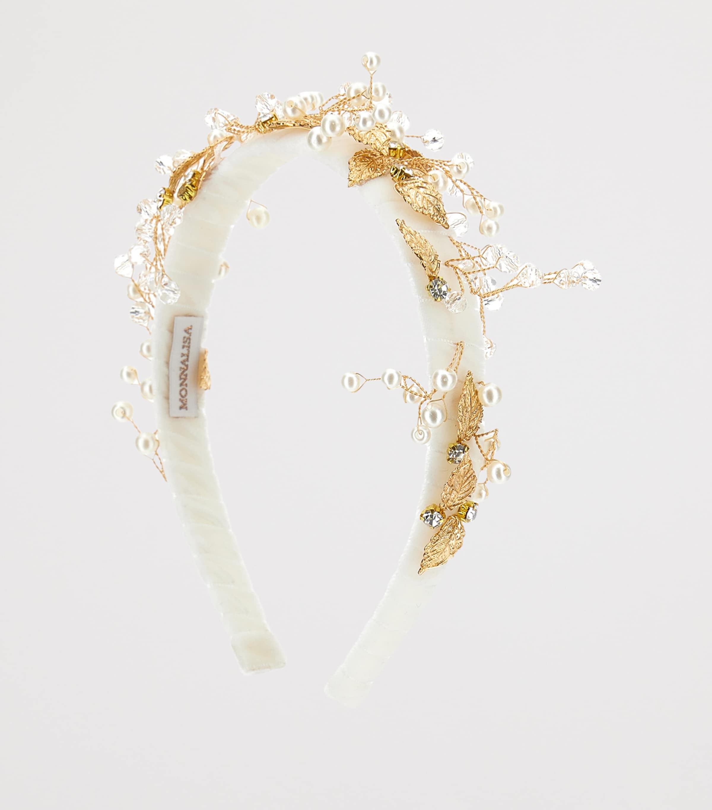 Velvet Embellished Headband PANNA+ORO Image 2