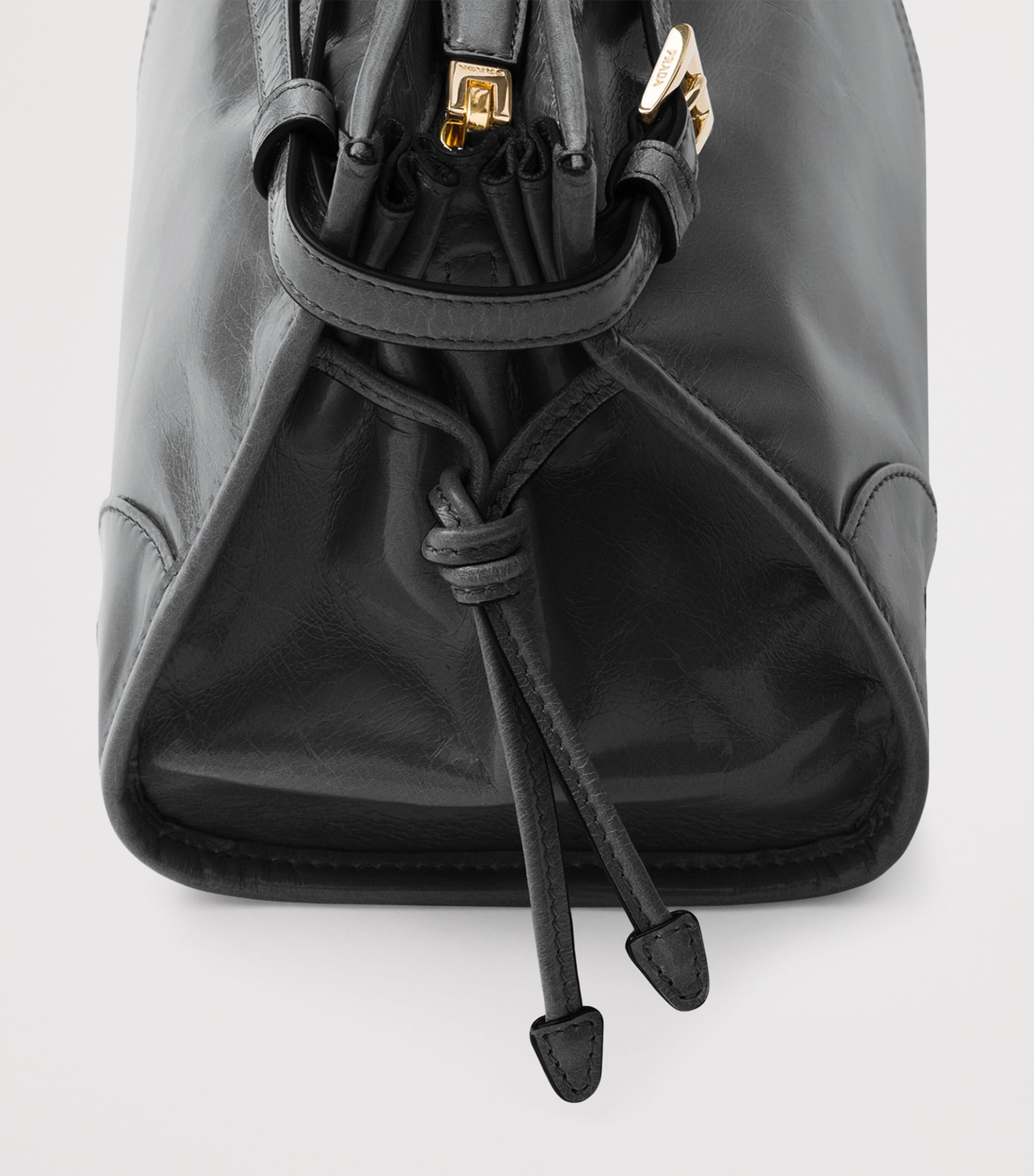 Prada Medium Leather Bonnie Shoulder Bag Black Image 8