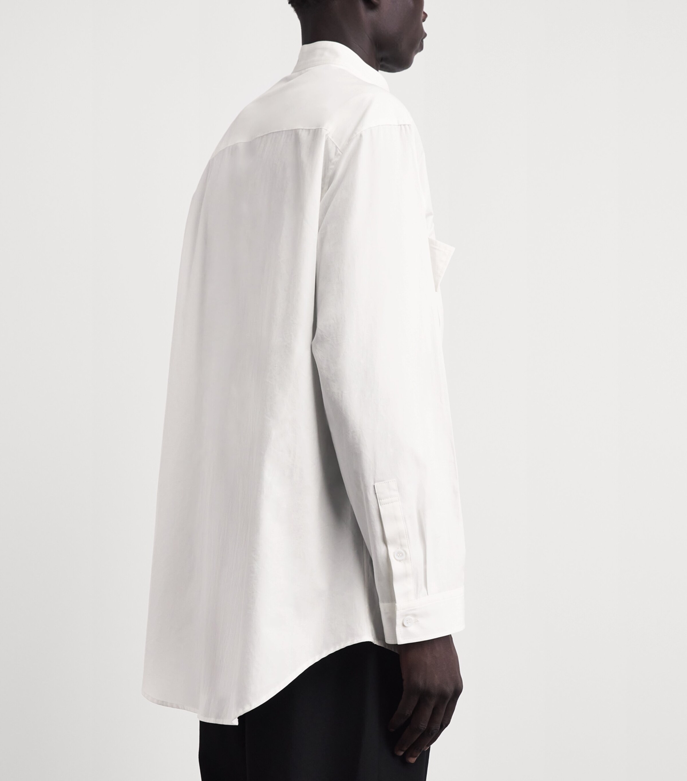 Yohji Yamamoto Mens Cotton Twin-Pocket Shirt White Image 5