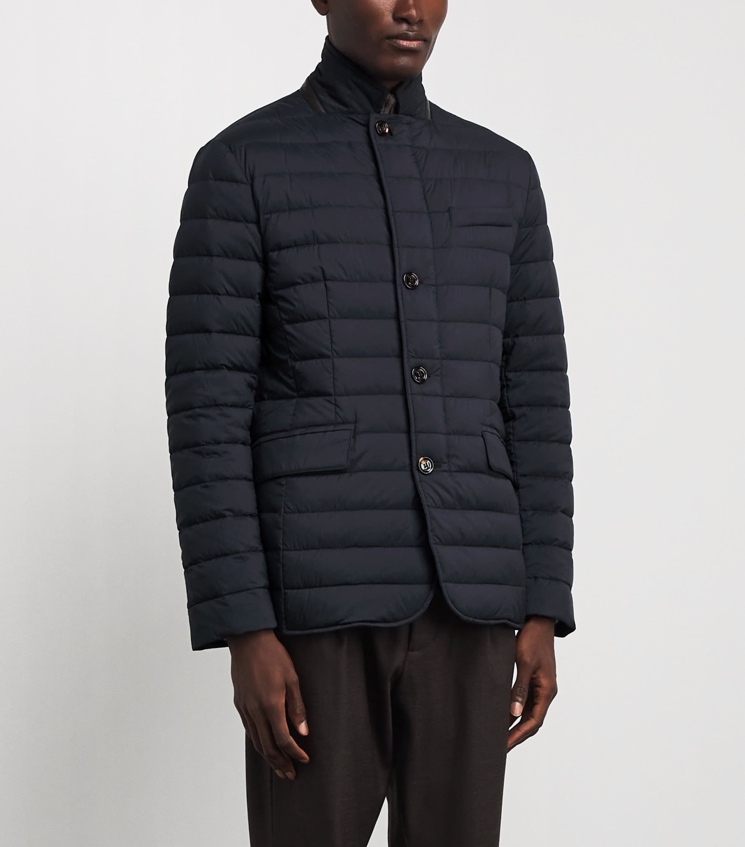 Moorer Mens Quilted Zavyer Jacket Dark Blu Image 4
