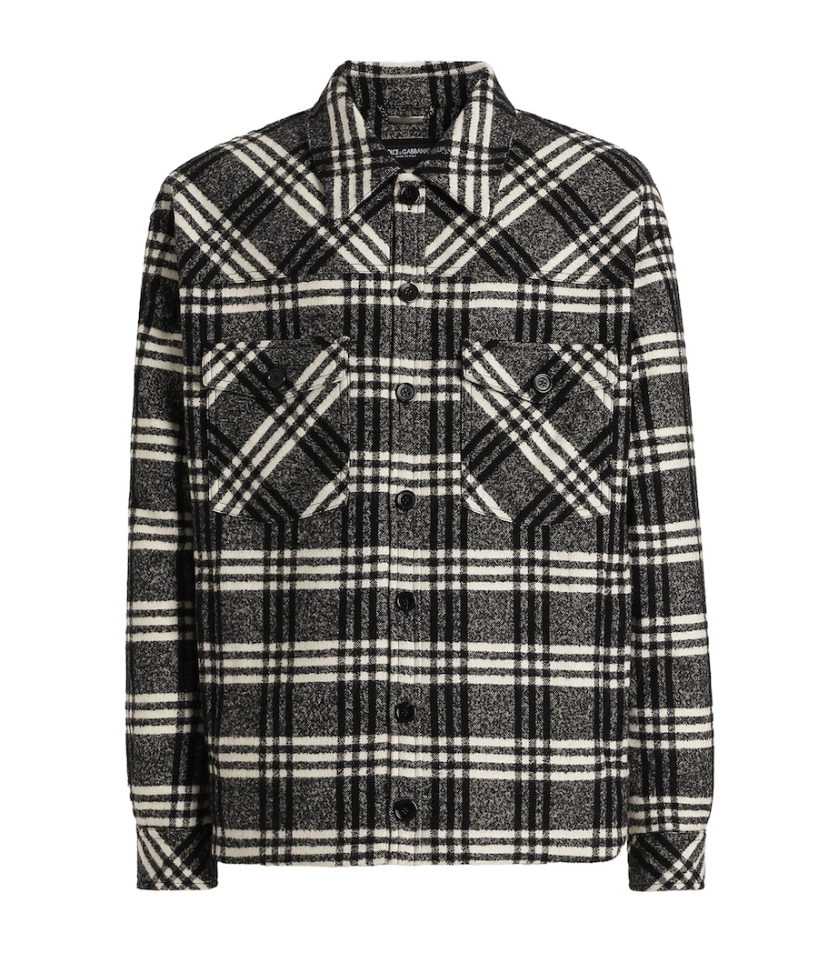 Dolce&Gabbana Mens Wool-Blend Check Shacket Check Tartan Image 1