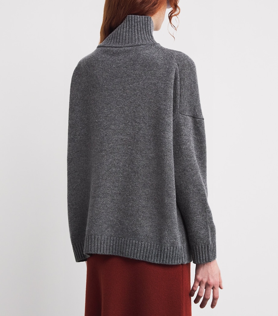 Virgin Wool High-Neck Sweater DARK GREY Image 4