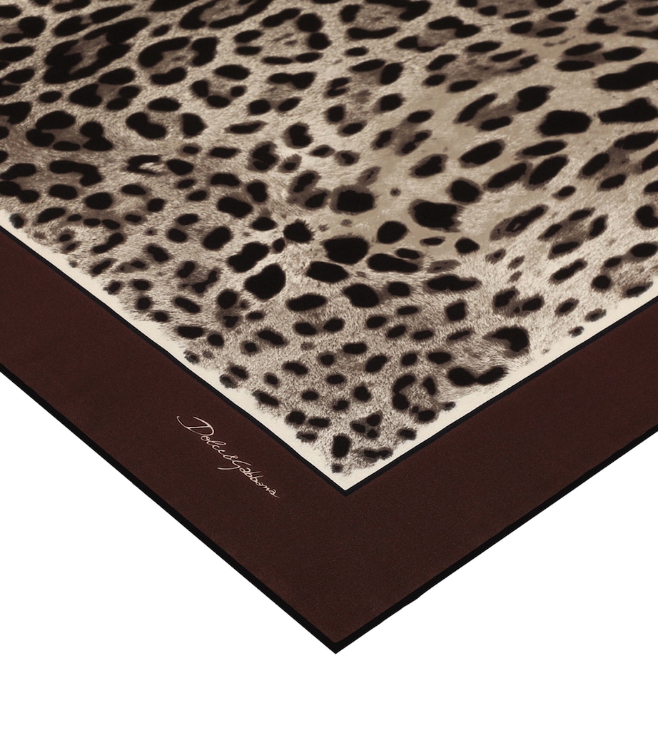 Silk Leopard Print Scarf H613M-LEO B Image 2