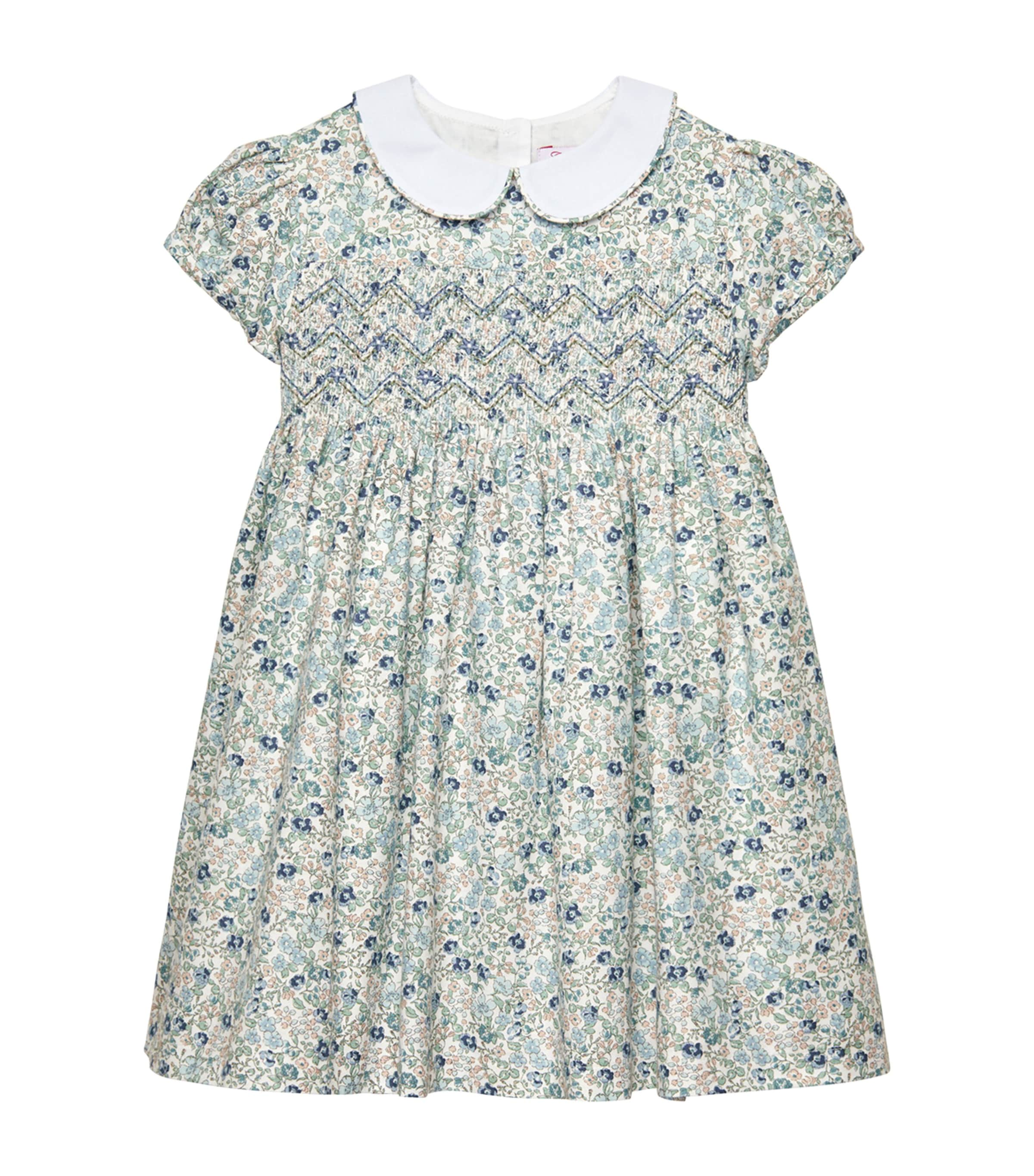 Trotters Kids' Cotton Arabella Dress In Blue