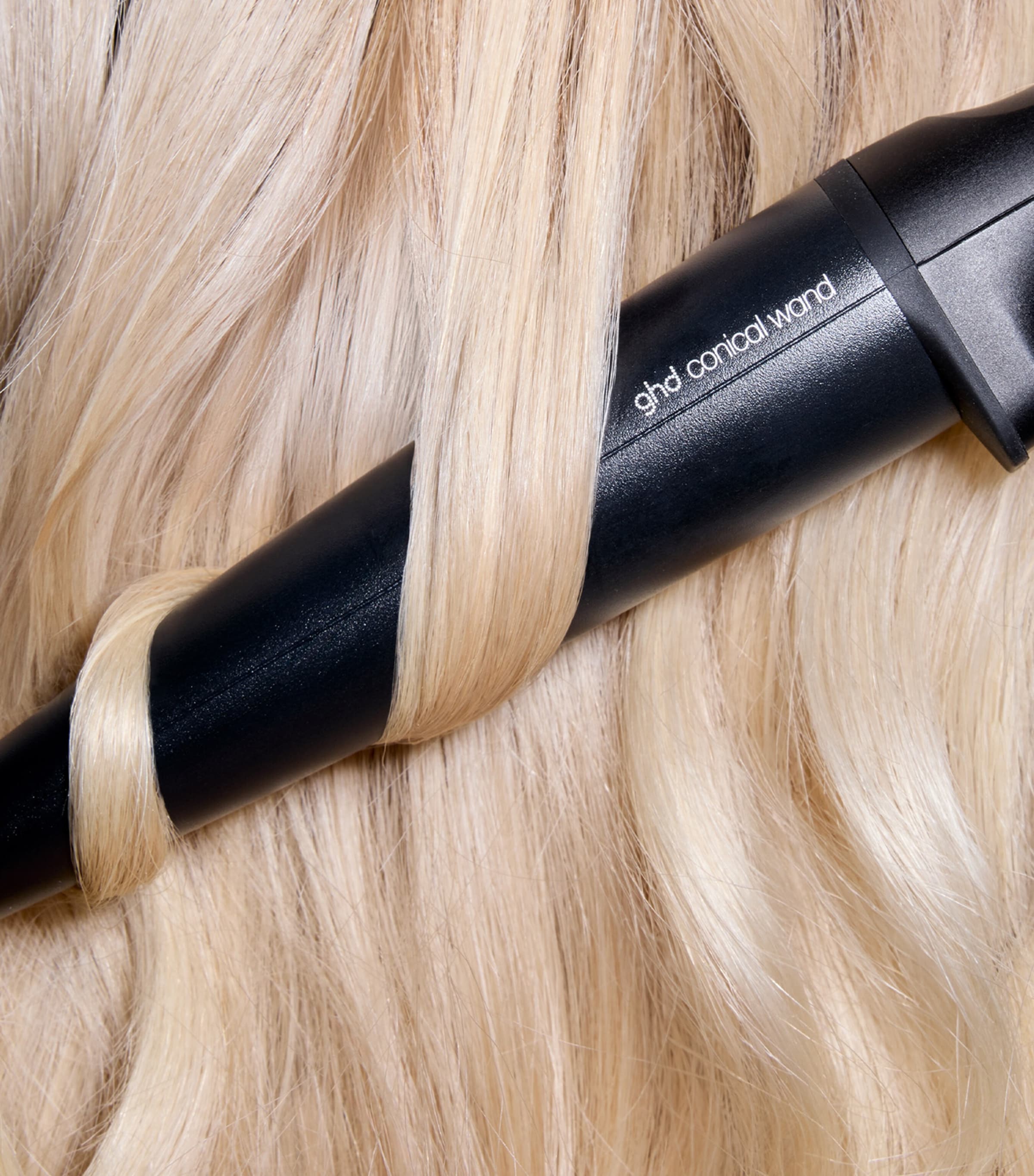 Chronos Curve Conical Wand Hair Curler (28-23mm) BLACK Image 5