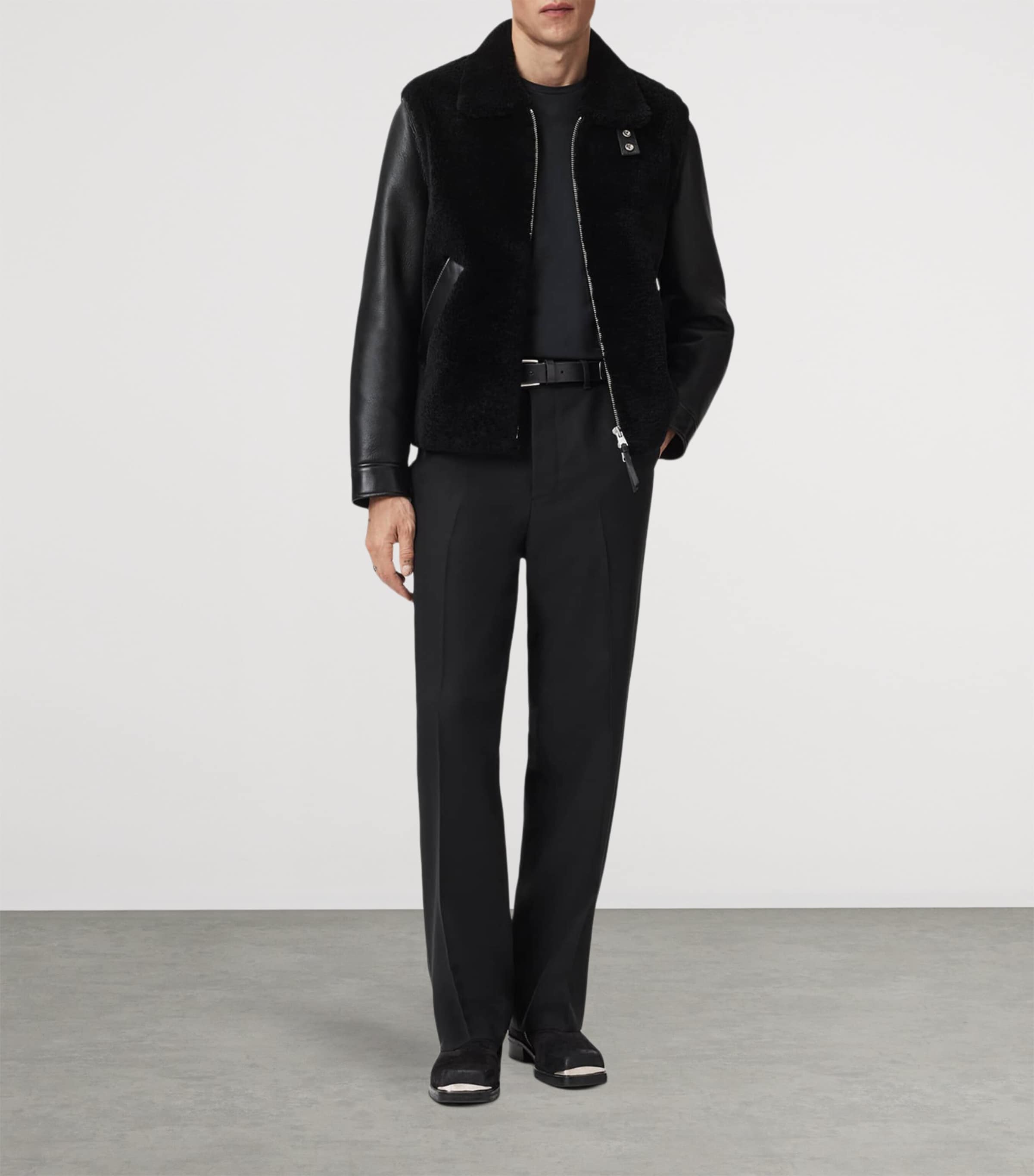 Shearling-Leather Conyer Jacket BLACK Image 2