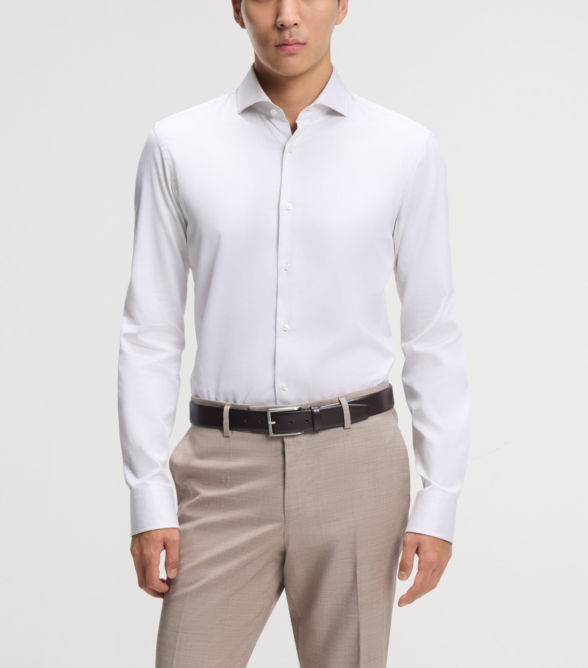 BOSS Mens Cotton Slim-Fit Shirt Image 2