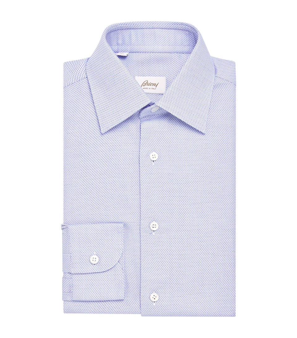 Cotton Micro-Houndstooth Shirt