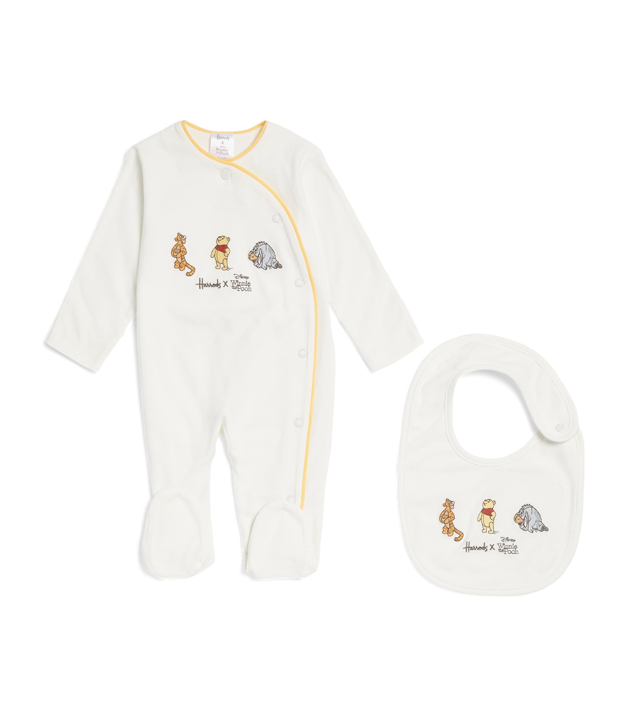 x Winnie The Pooh All-In-One and Bib Set WHITE Image 1