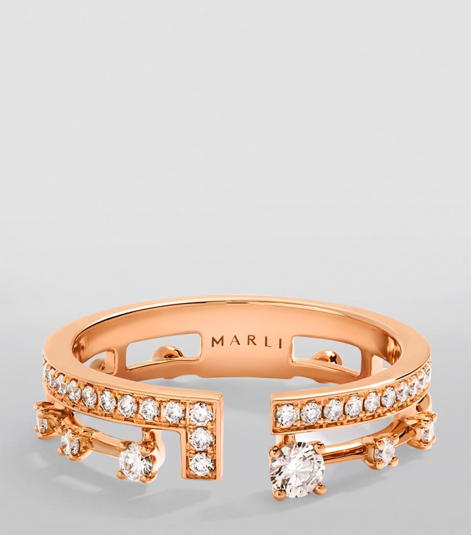 Rose Gold and Diamond Avenues Index Ring (Size 6) ROSE GOLD Image 2