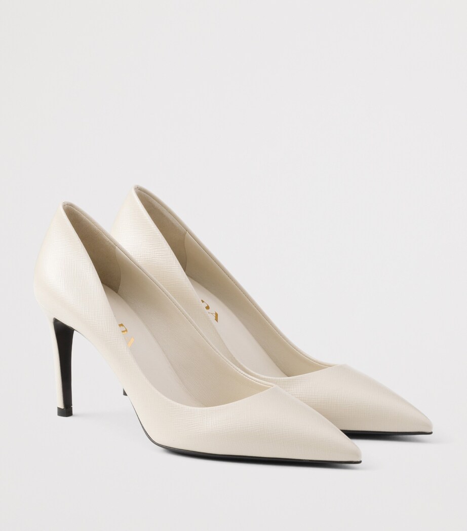 Prada Patent Saffiano Leather Pumps 85 Neutral Image 2