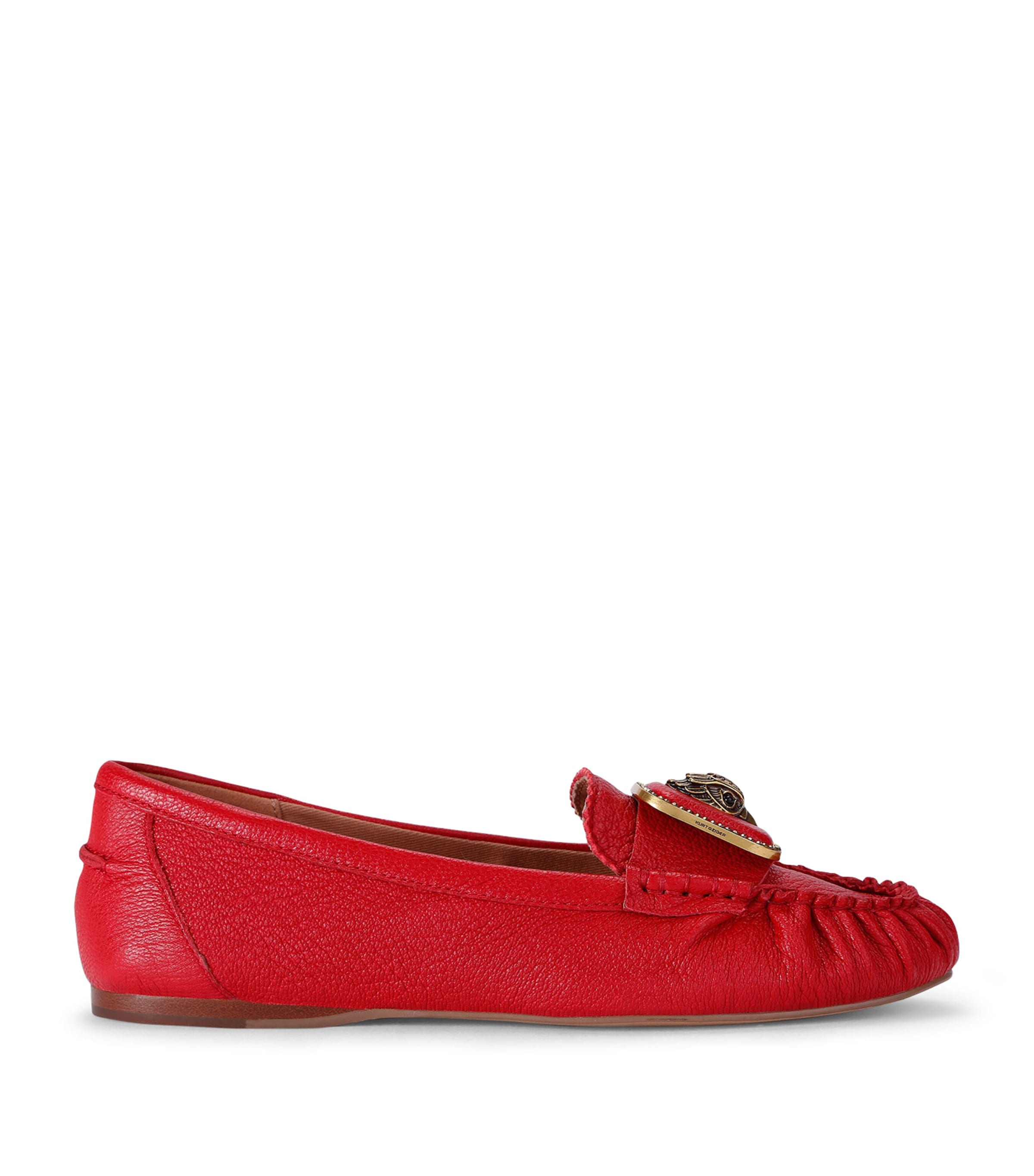 Kurt Geiger London Leather Pimlico Moccasins In Red
