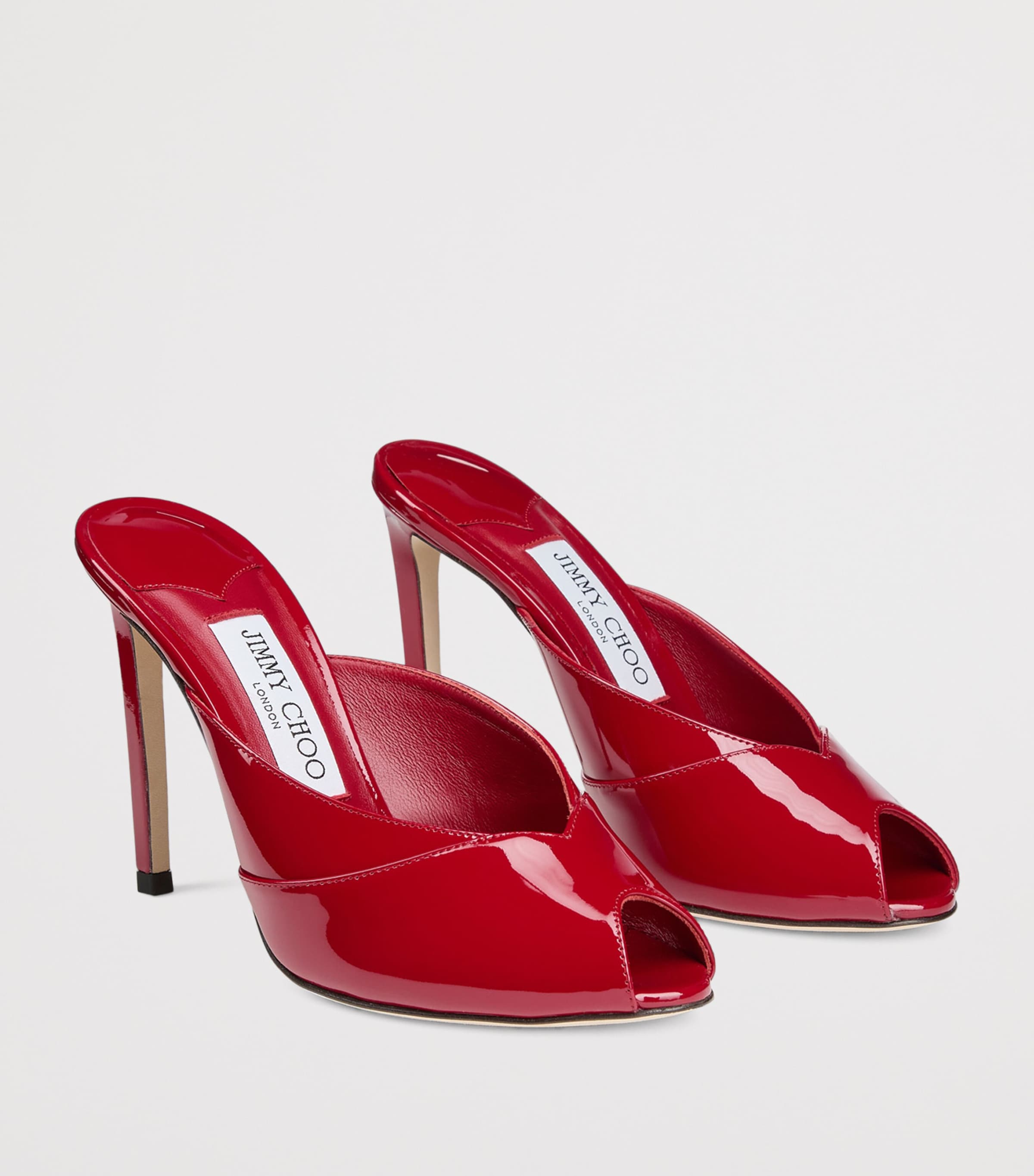 Brigitte 100 Patent Leather Mules RUBY RED Image 3