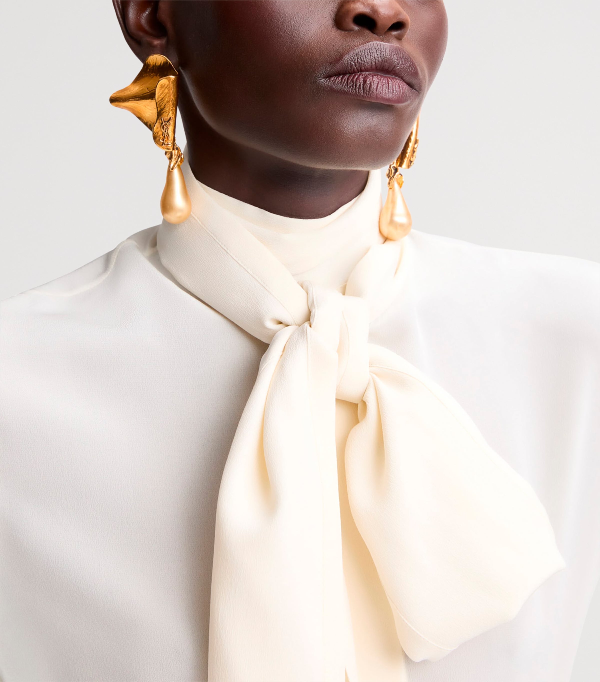 Saint Laurent Faux Pearl Cassandra Earrings Image 2