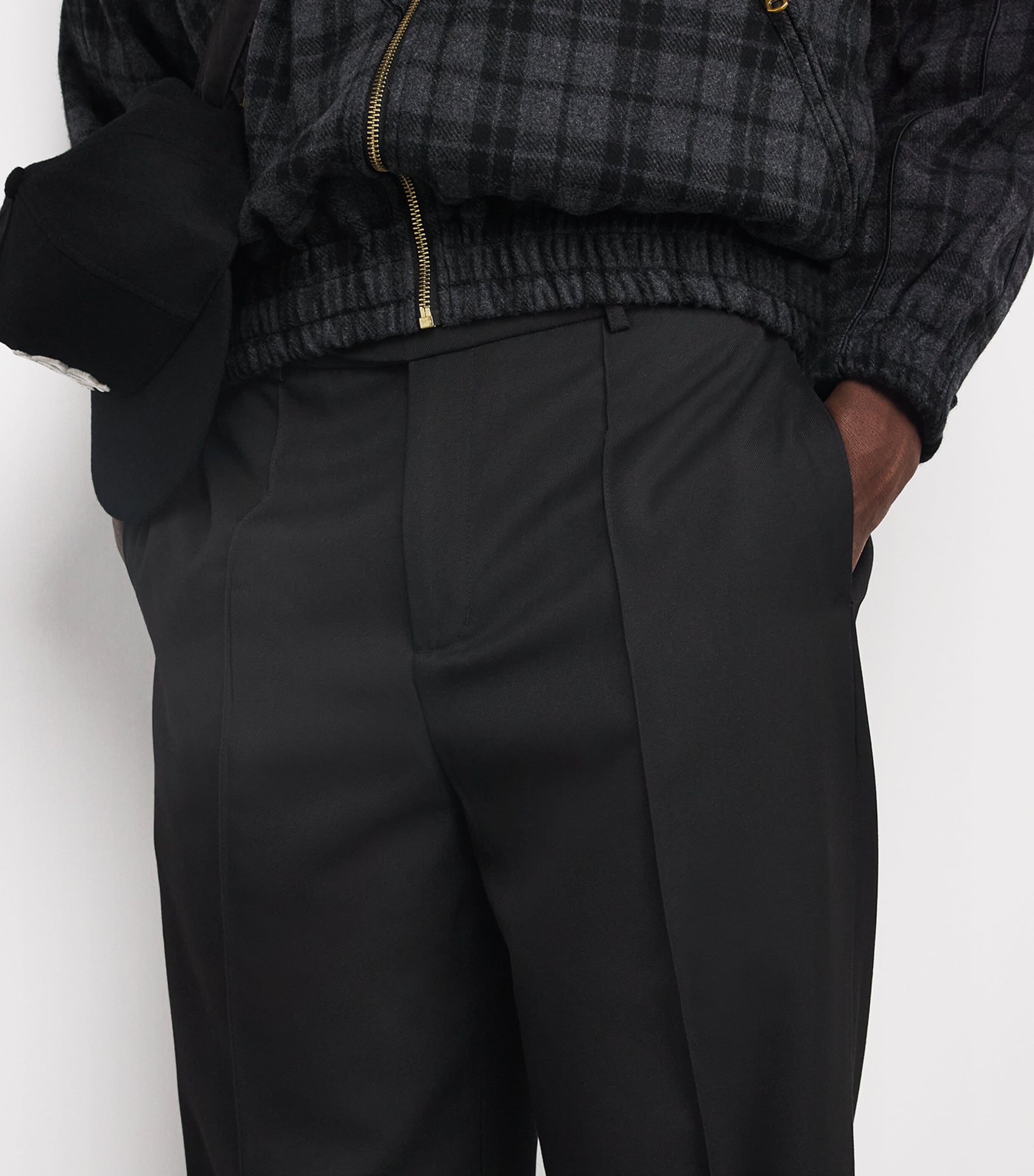 Everyday Wide-Leg Pleated Trousers BLACK Image 6