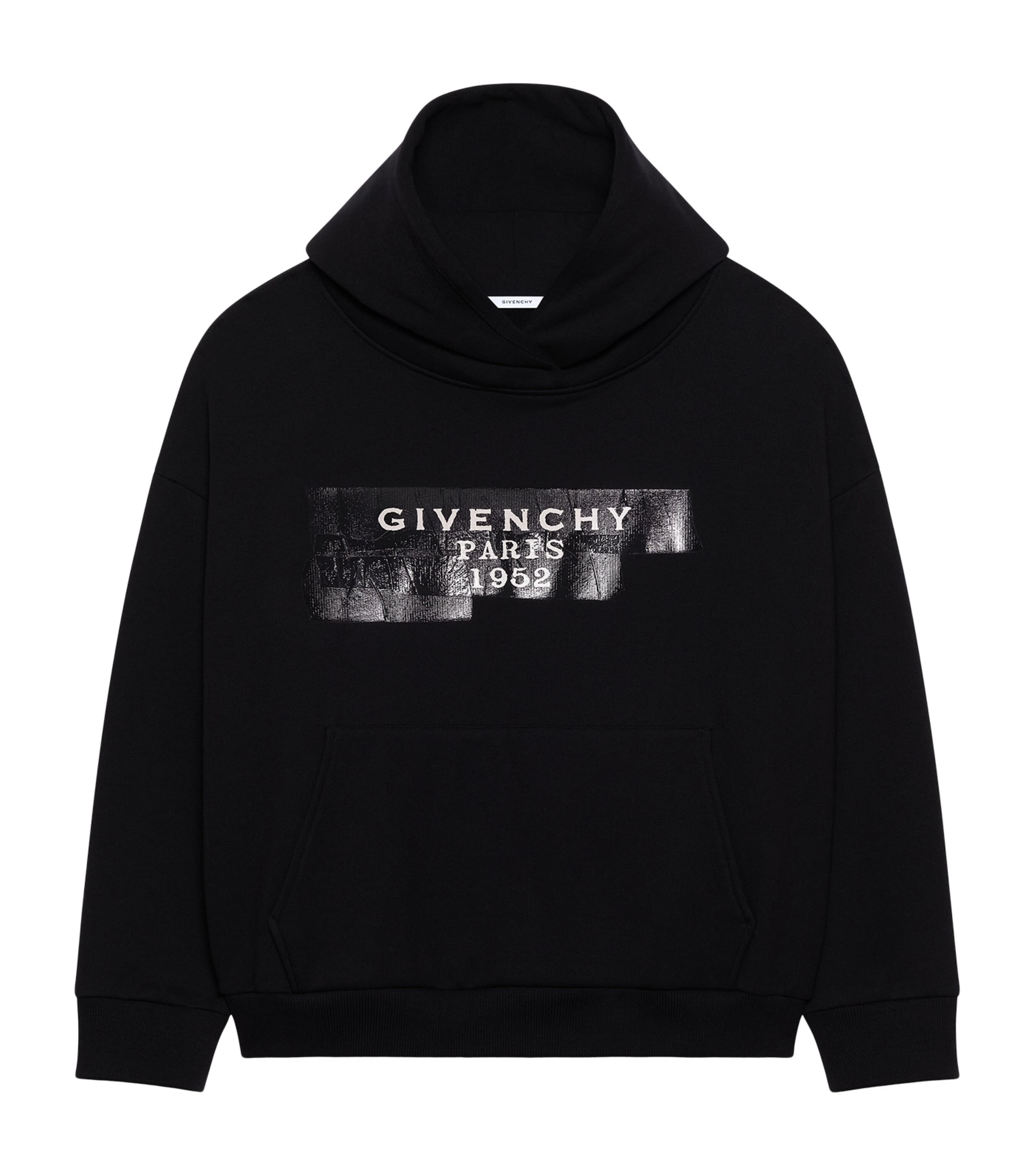 Cotton Tape Logo Hoodie BLACK Image 1