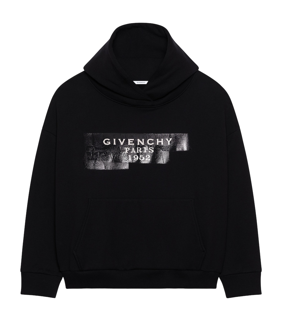 Cotton Tape Logo Hoodie BLACK Image 1