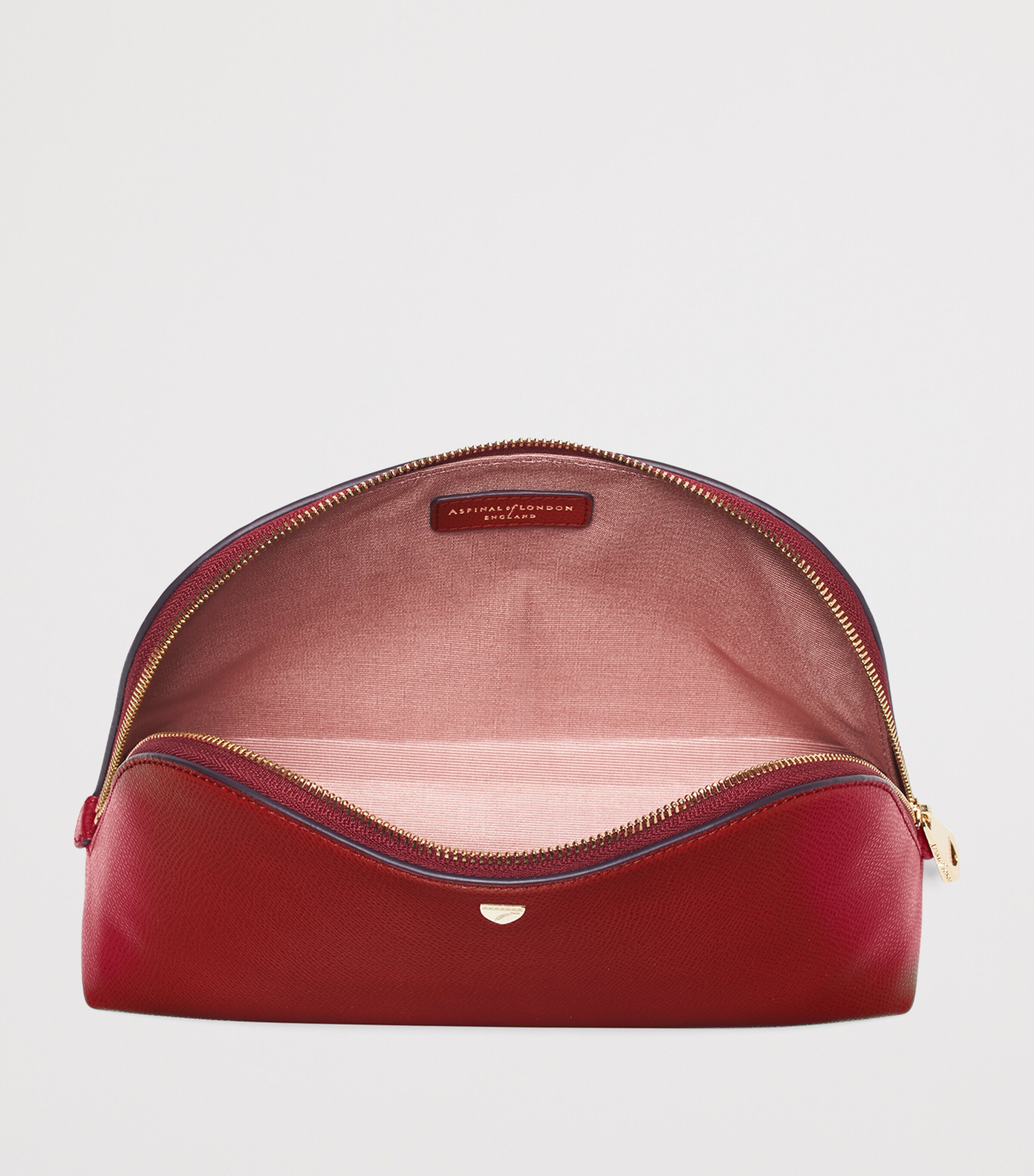 Aspinal Of London Large Grained Leather Cosmetics Case Cherry Image 4