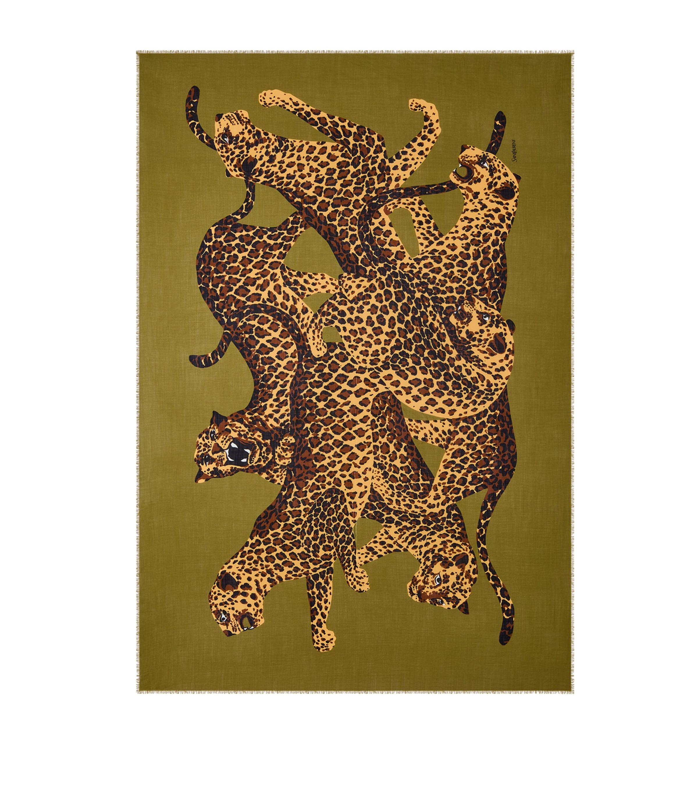 Saint Laurent Wool Leopard Scarf Image 1