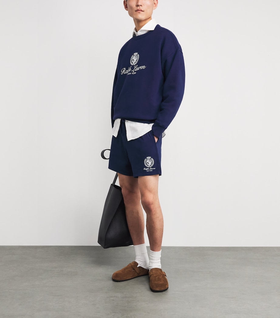 Polo Ralph Lauren Mens Cotton-Blend Logo Crest Sweatshirt Newport Navy Image 2