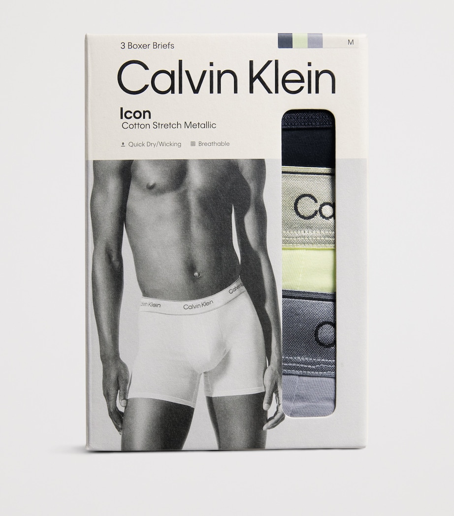 Calvin Klein Mens Stretch-Cotton Icon Star Boxer Briefs (Pack of 3) Sl/crm/grey Image 4