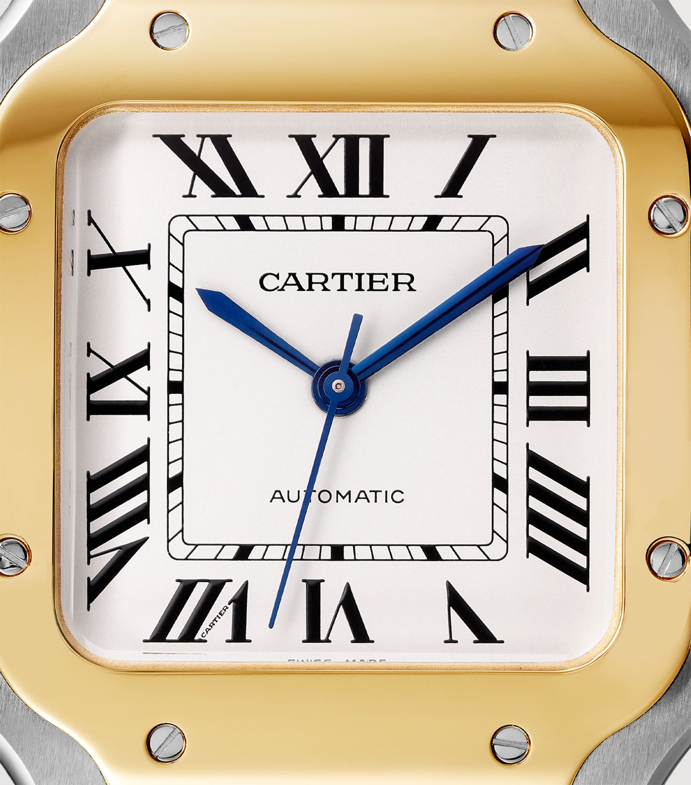 Cartier Yellow Gold and Stainless Steel Santos de Cartier Watch 42mm Grey Image 10