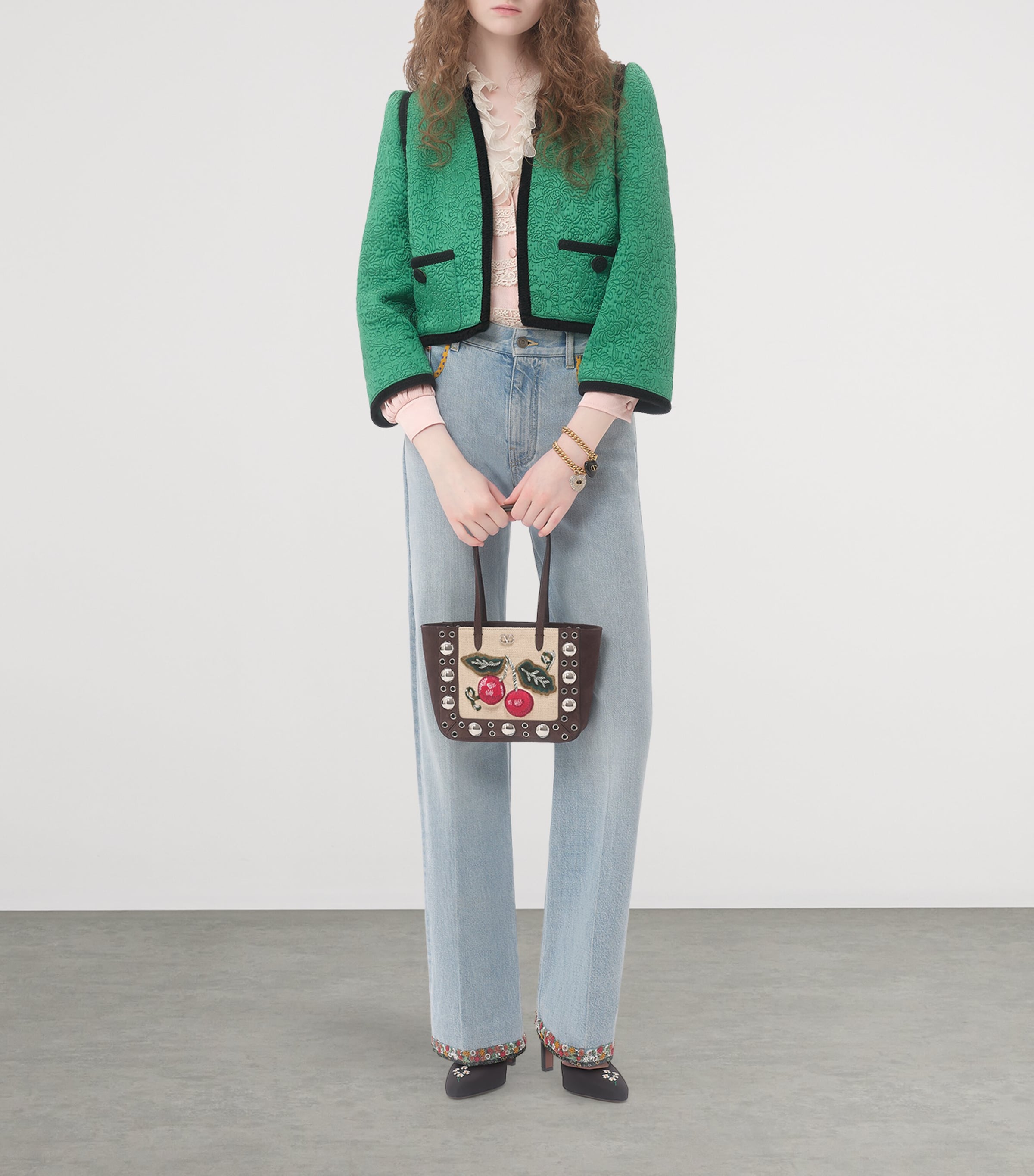 Valentino Garavani Mini Suede Embroidered Nellcôte Tote Bag