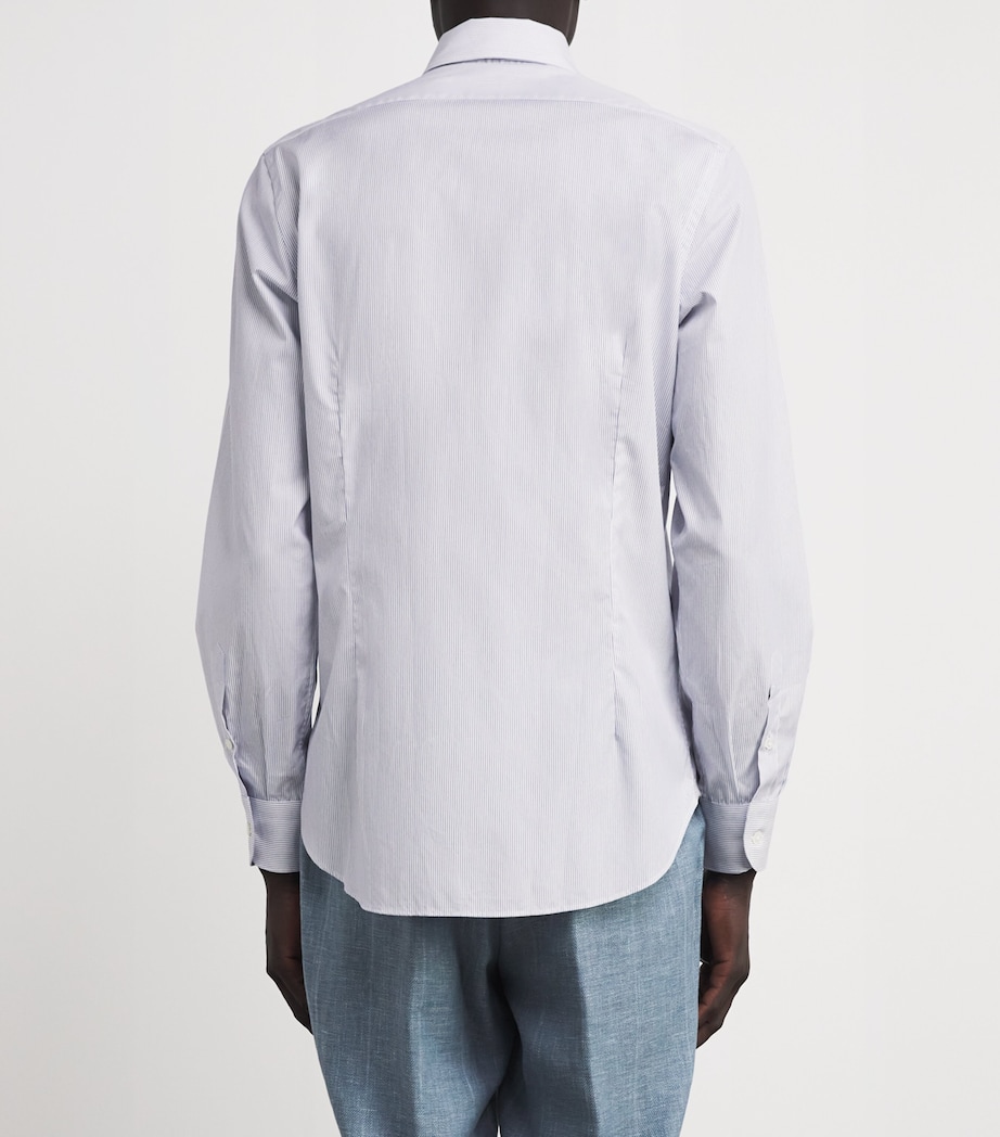 Cotton Stripe Shirt BLU Image 4