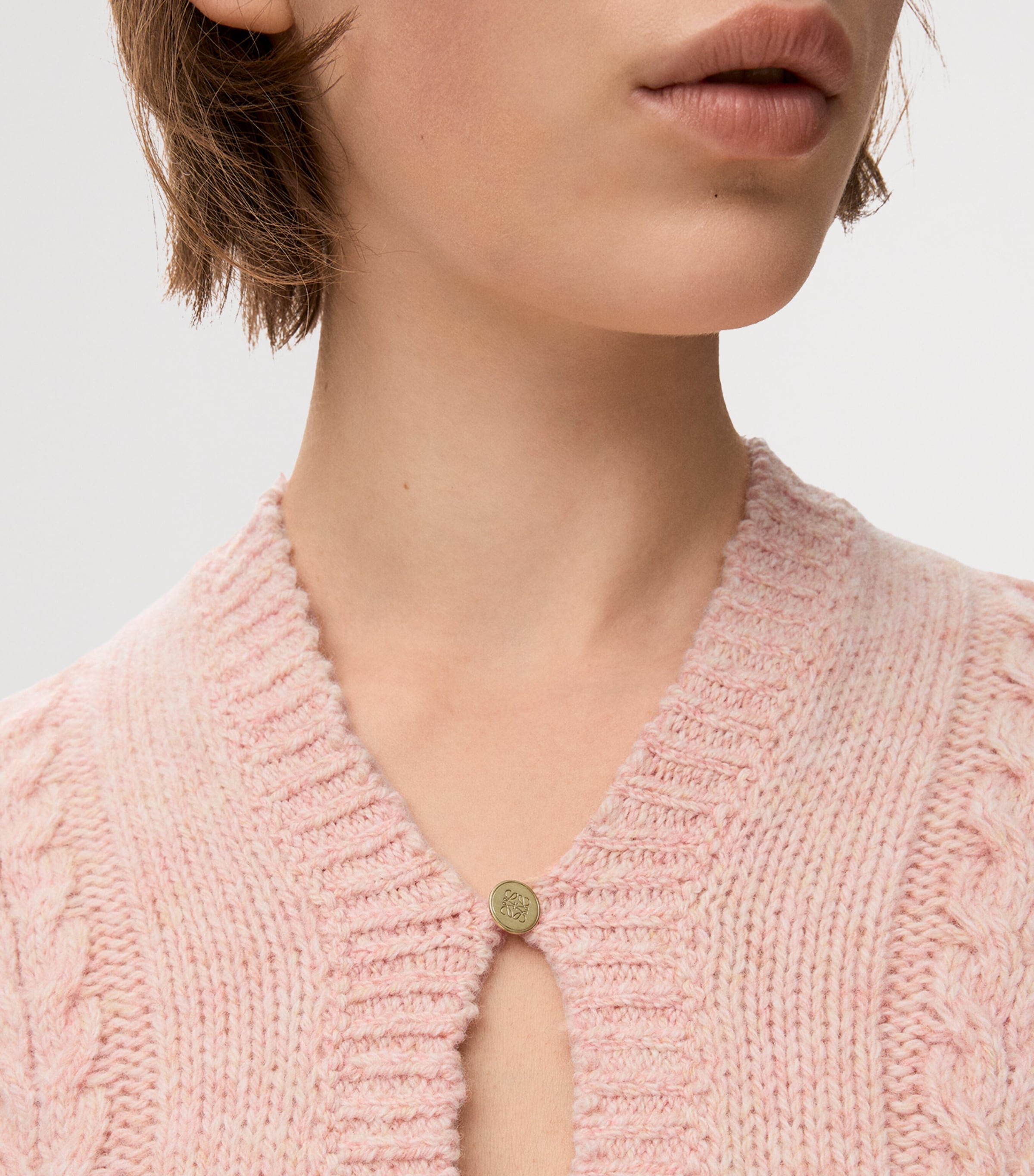 Wool Cable-Knit Sweater PINK Image 5